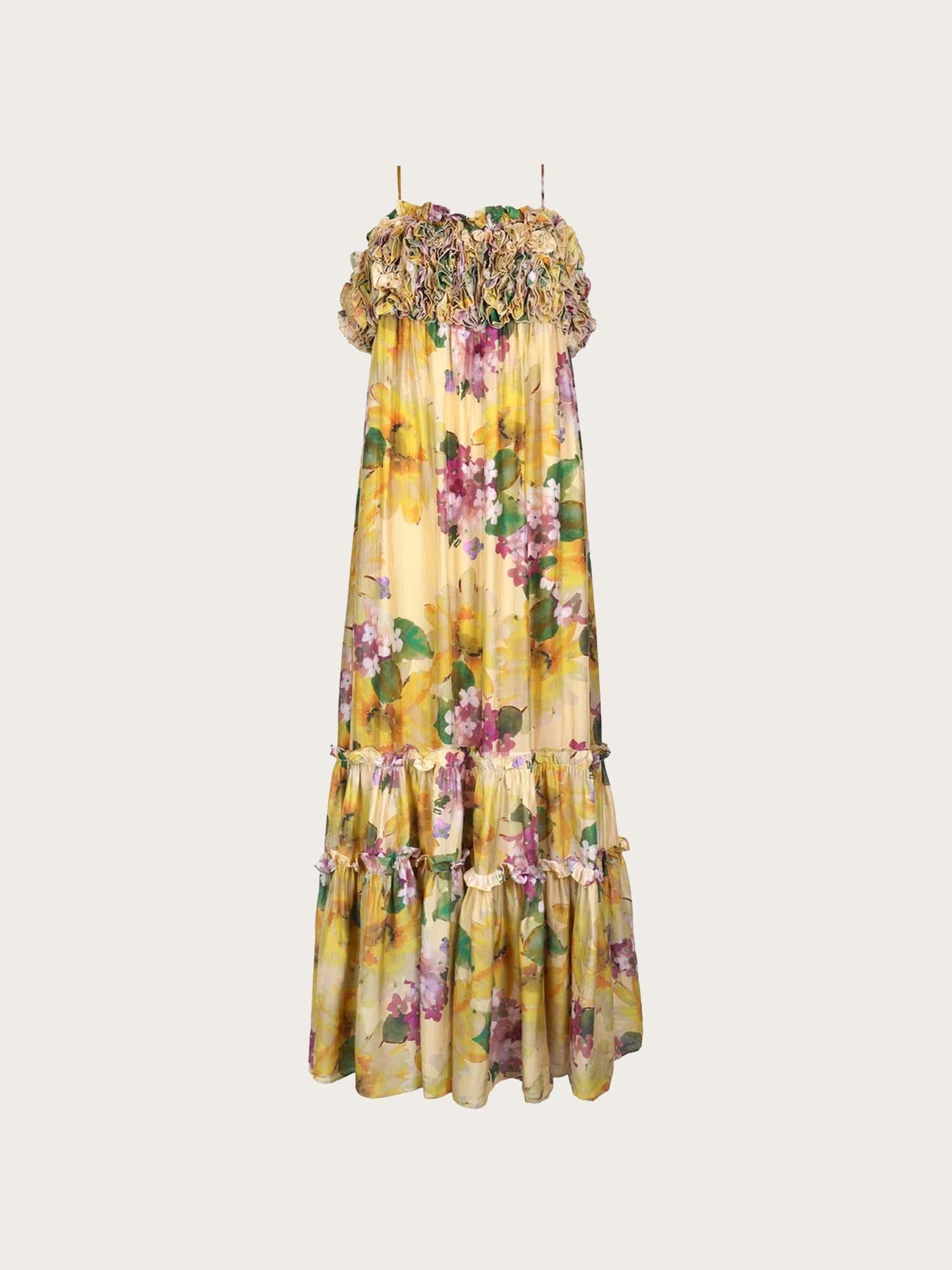 Organza Strap Dress - Sunflower