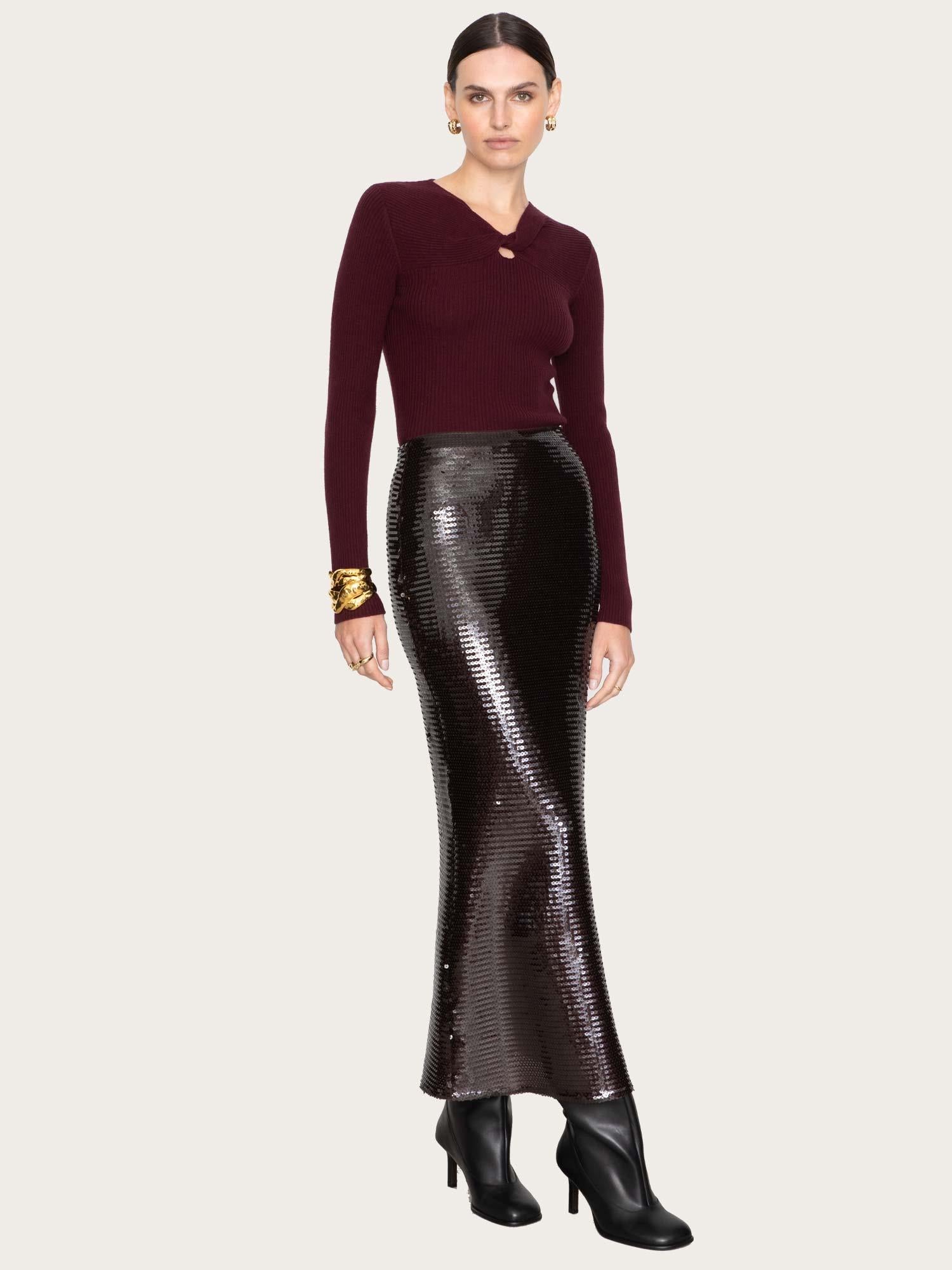 Eclipse Sequin Skirt - Bordeaux