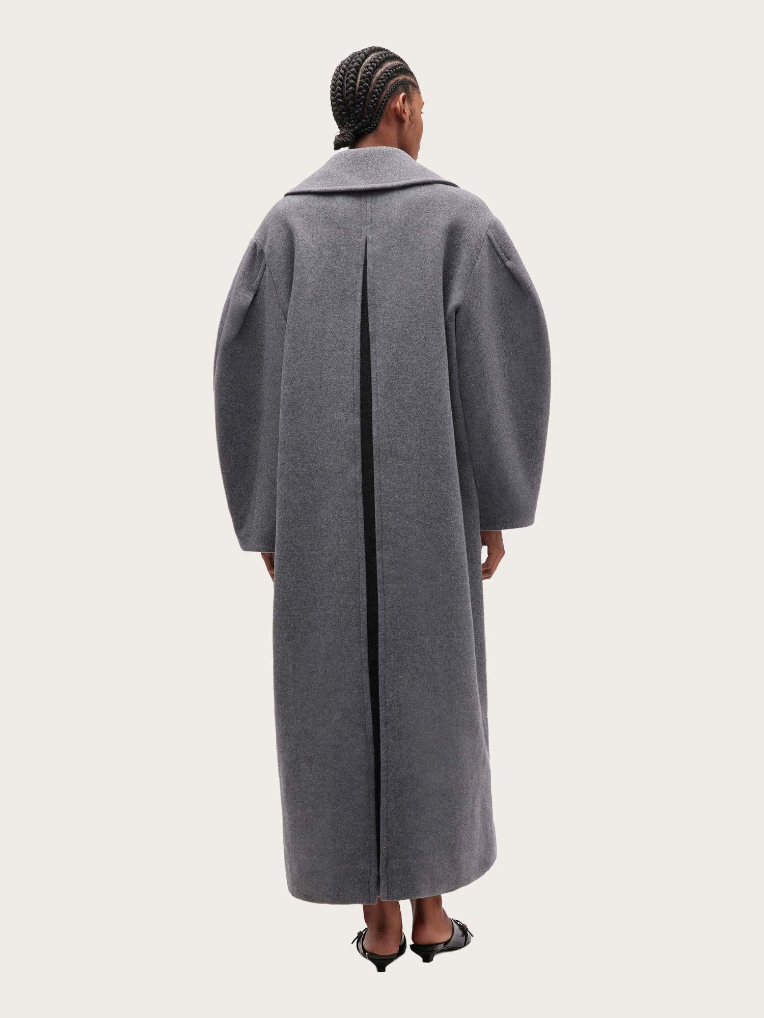 Peacoat Wool Long Coat - Pewter