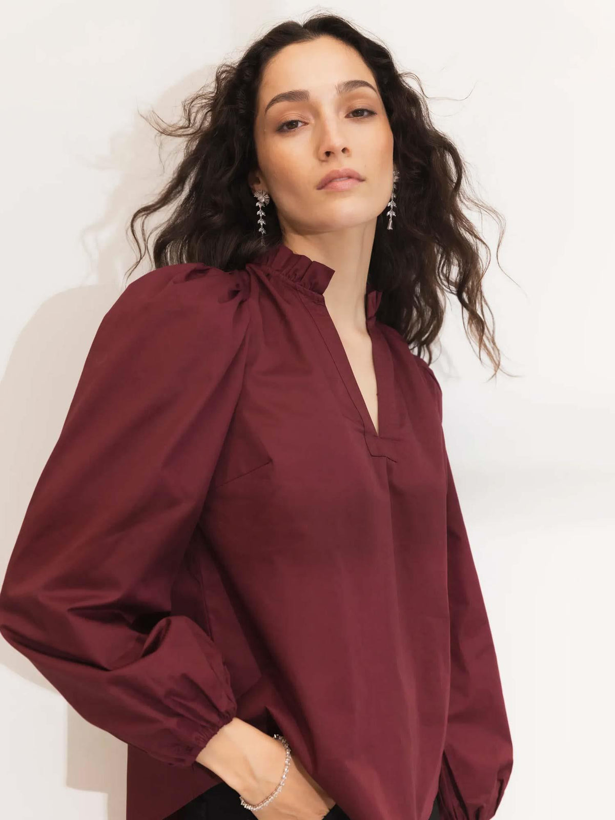 Infinity Blouse - Dark Red