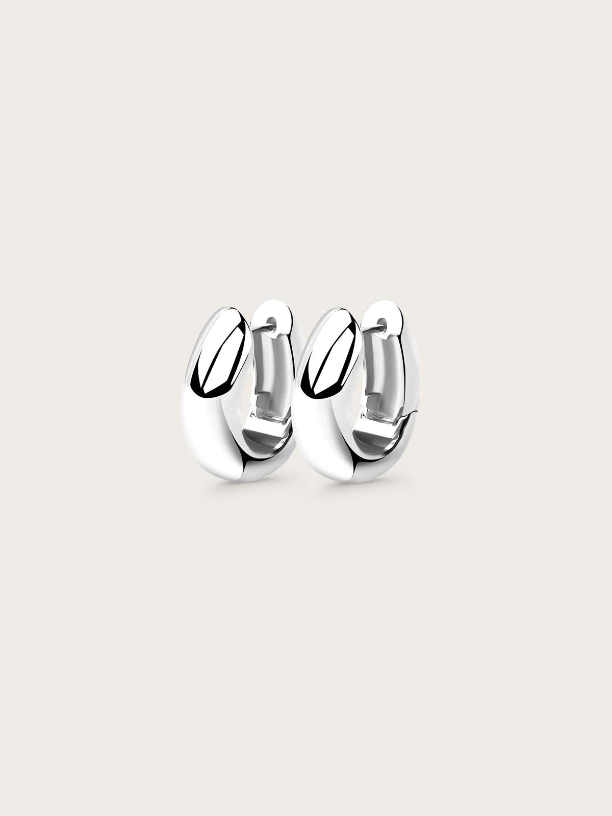 Oval Dome Hoops - Silver