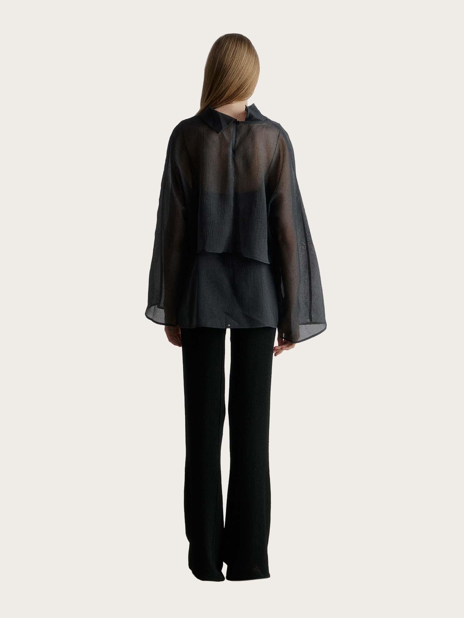 Asti Sheer Blouse - Black