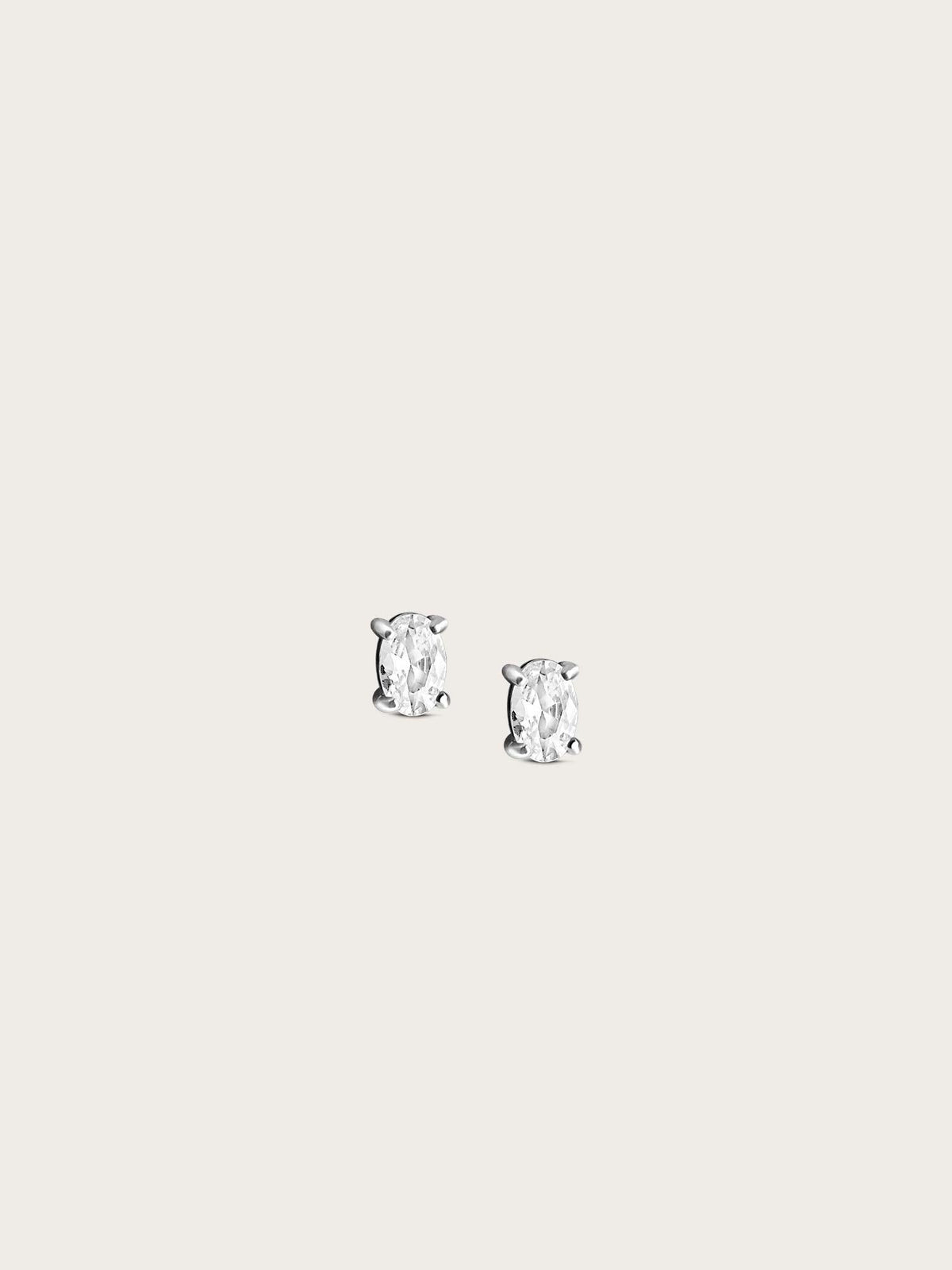 Oval Cut Stud - Silver