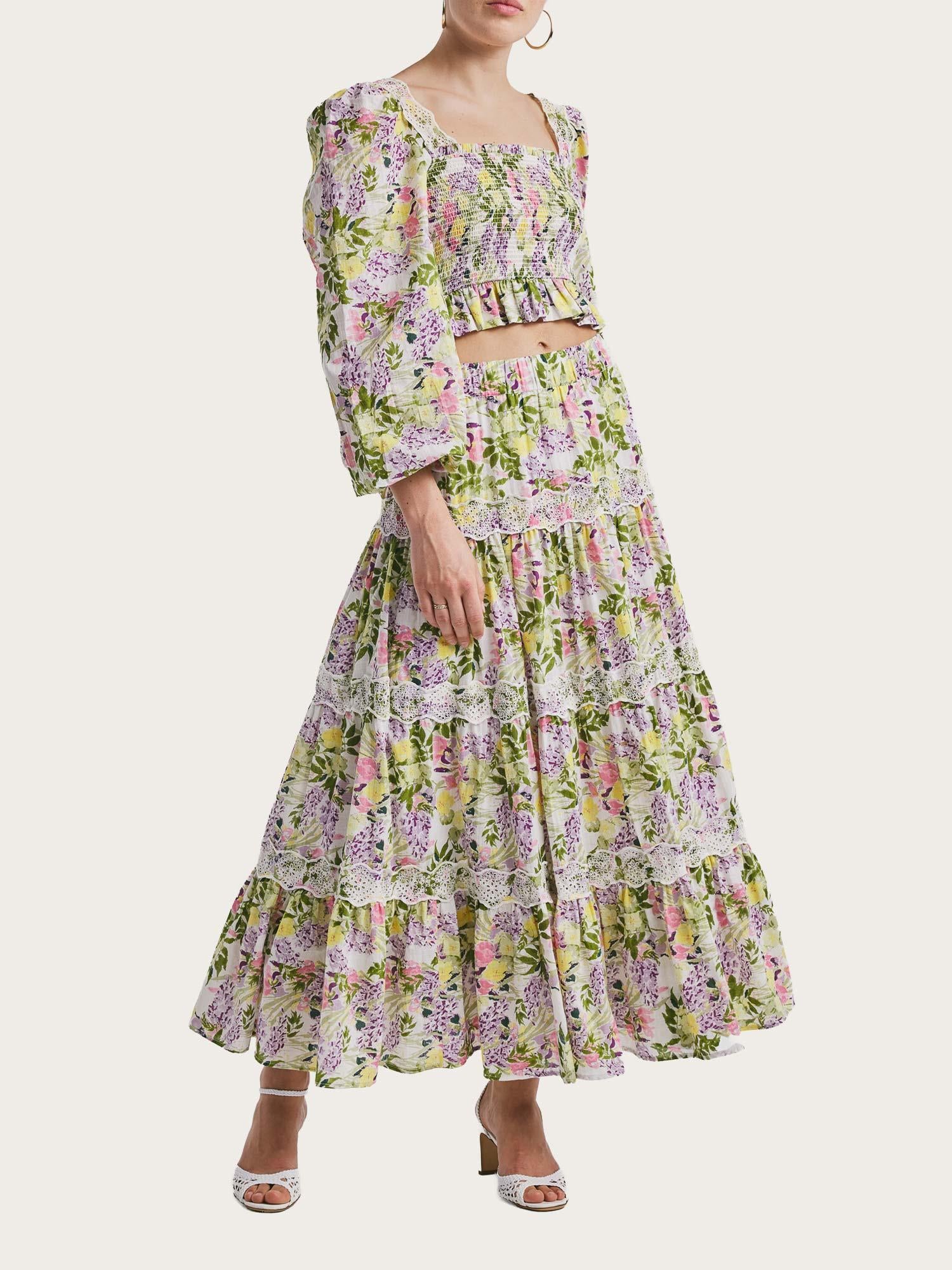 Cotton Slub Skirt - Summer Lilacs