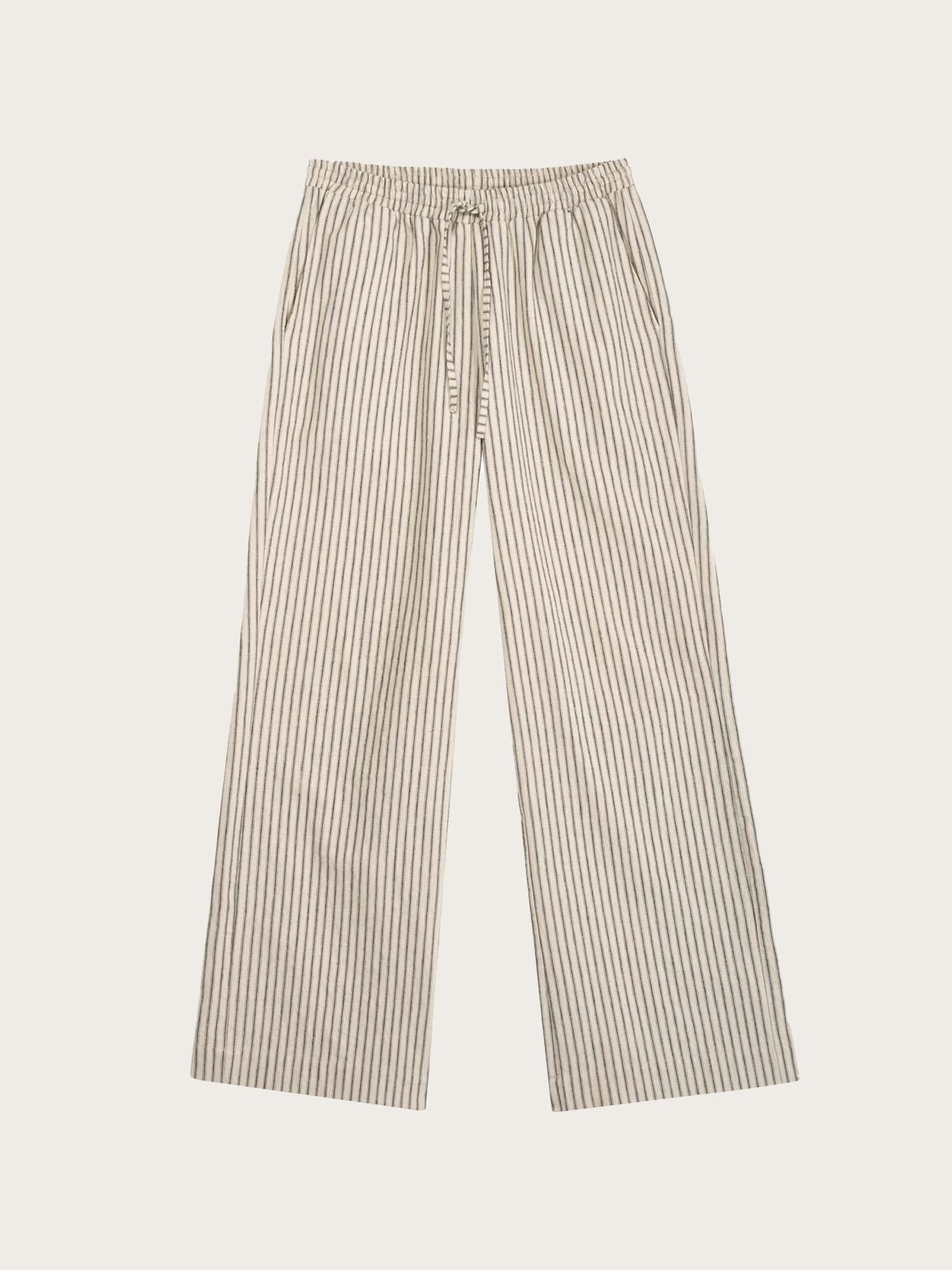 Sabine Linen Stripe Pants - Natural Stripe