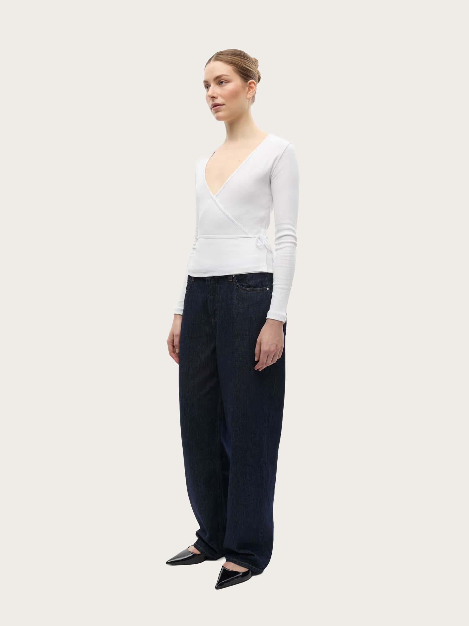 Enally LS V-N Tee - Bright White