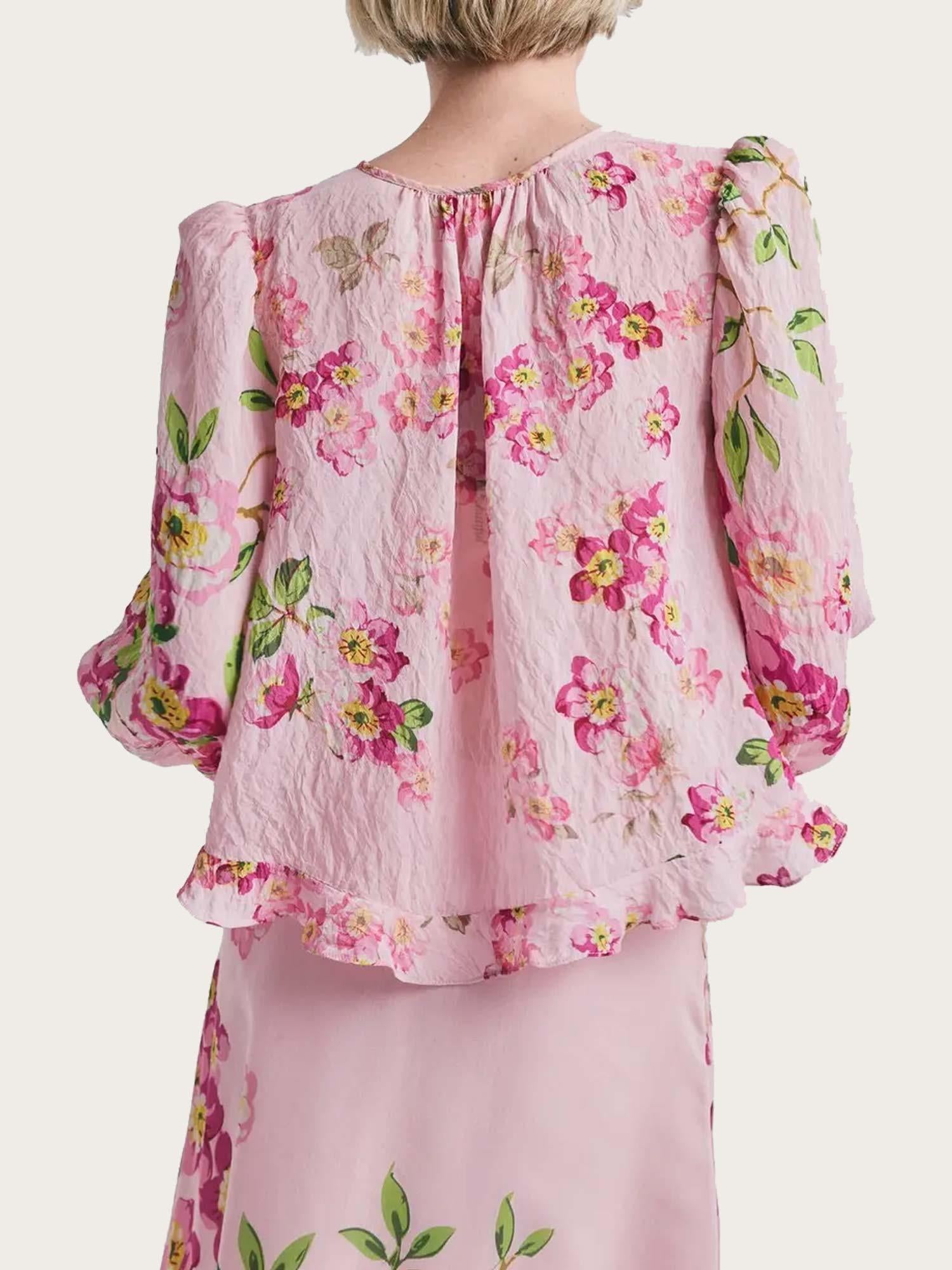 Viscose Bow Blouse - Cherry blossom