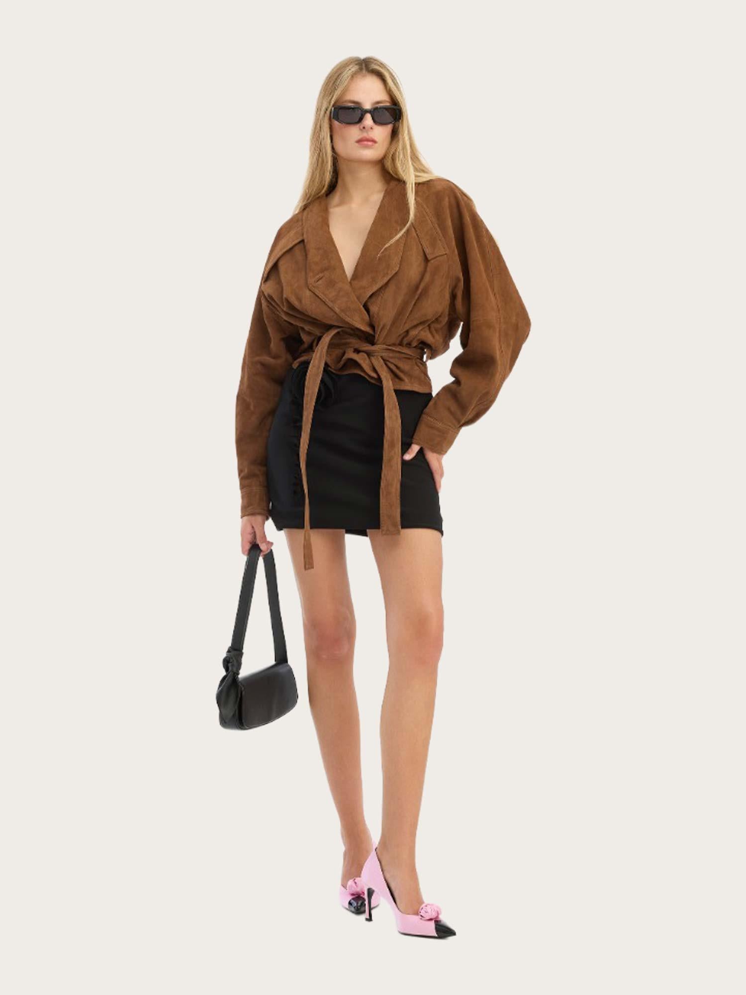 Suede Bomber Jacket - Bison