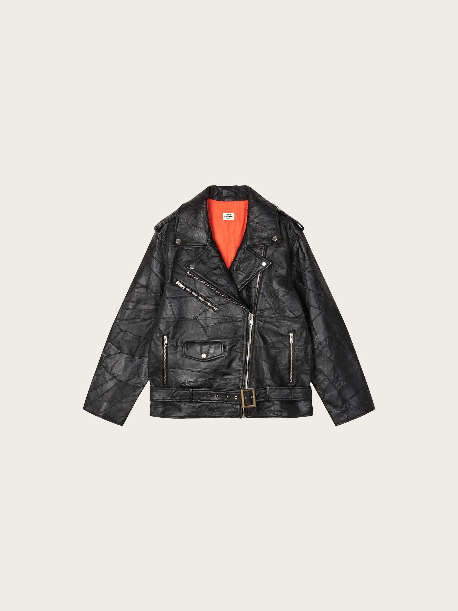 Patch Leather Berline Jacket - Black