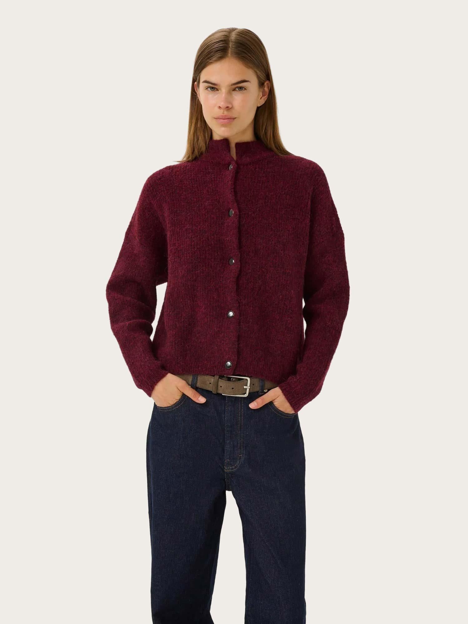 Alpha Short Cardigan - Blood Red Mélange