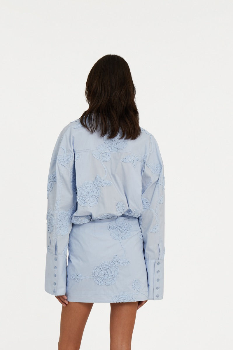 Flower Oversized Shirt - Skyway