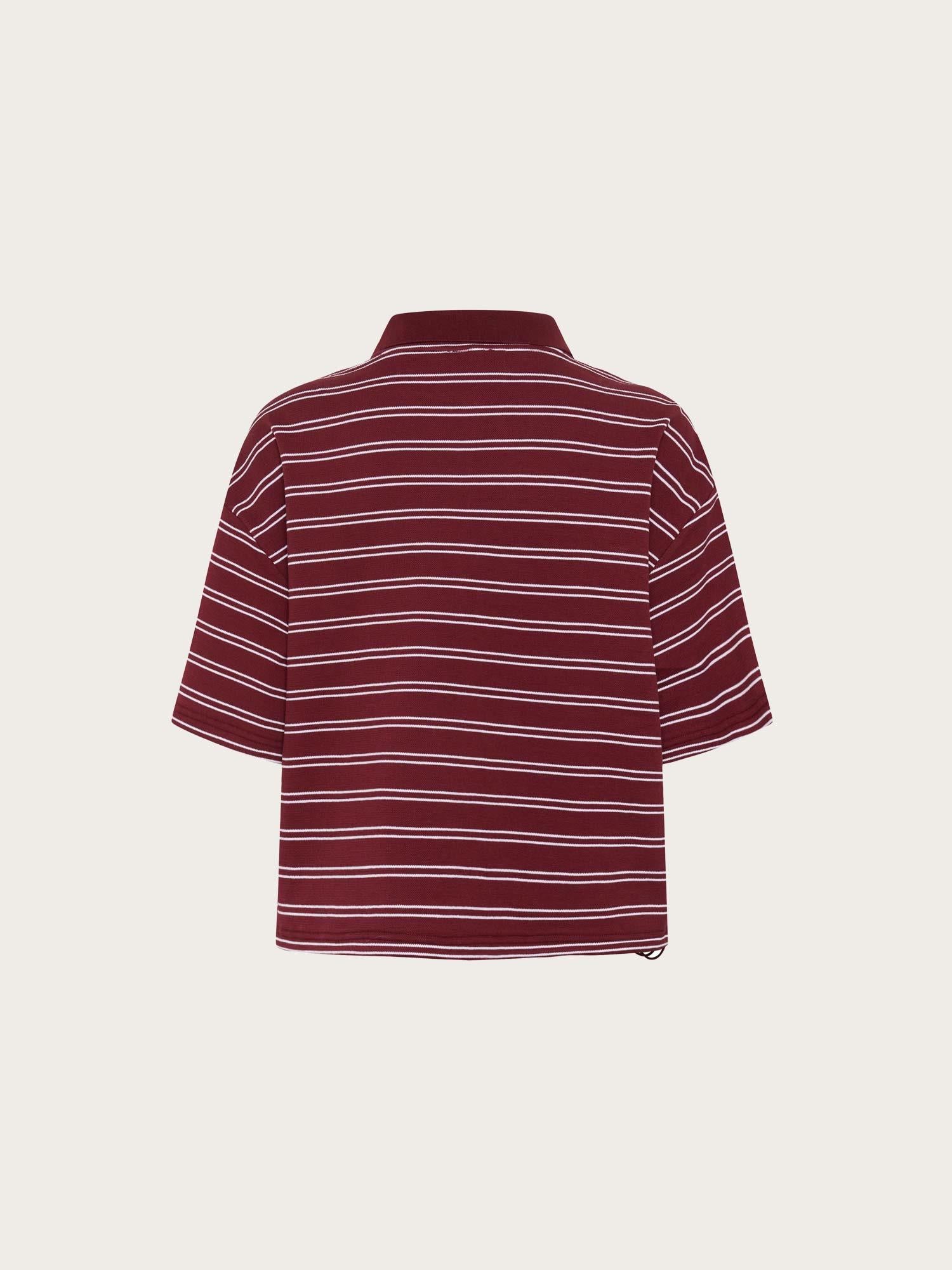 Pilova Polo Tee - Cabernet Striped