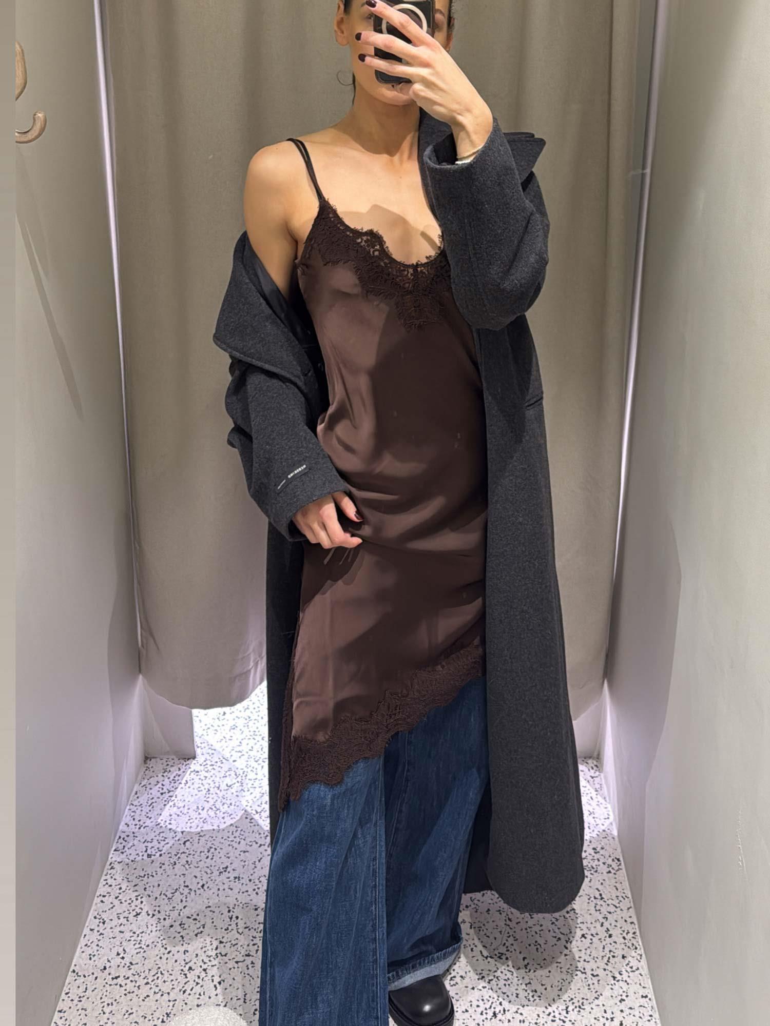 Naomi Asym Lingerie Dress - Mocca