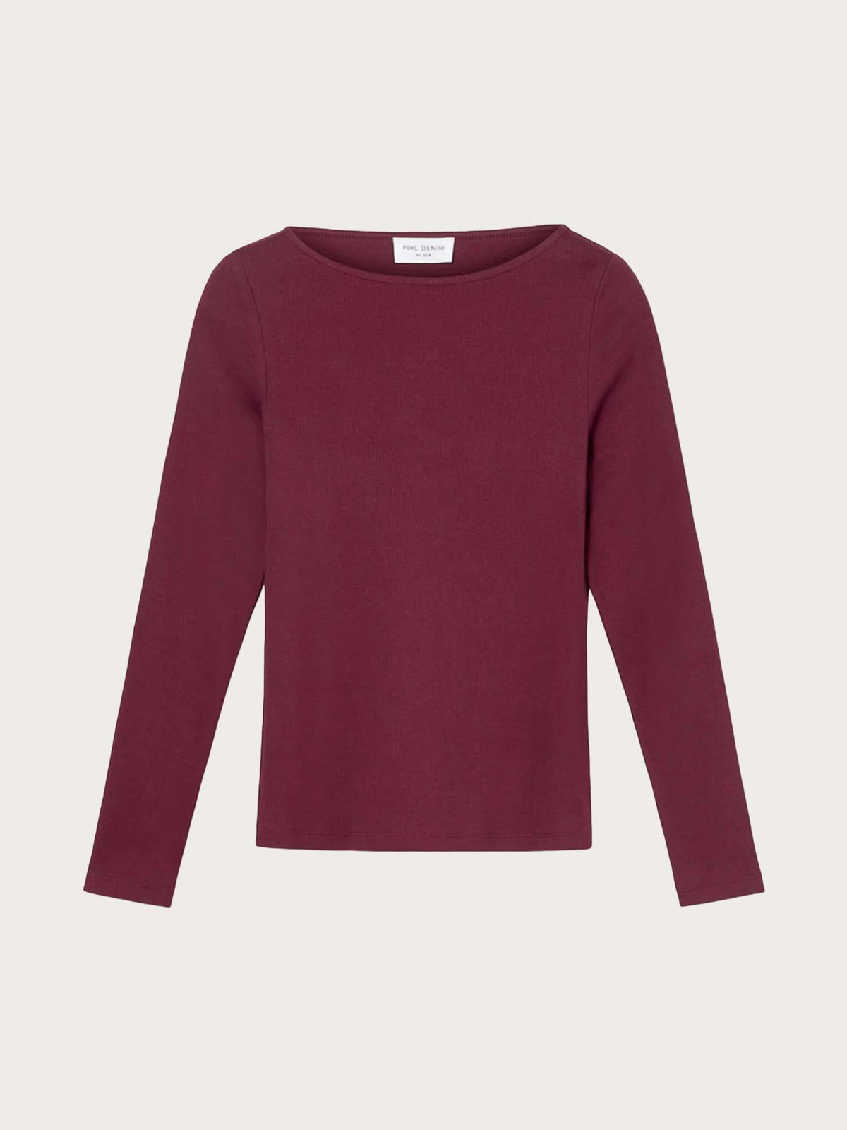 Petronella Rib Boatneck - Deep Plum