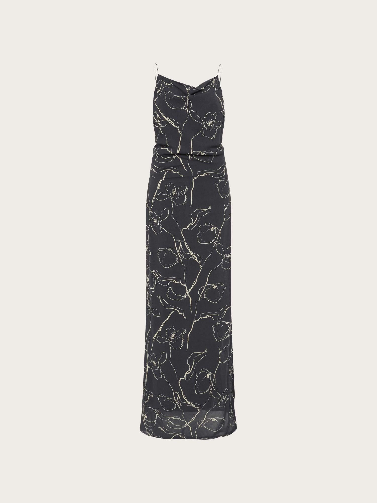 Aurelie Maxi Dress - Calla Print/Charred Navy