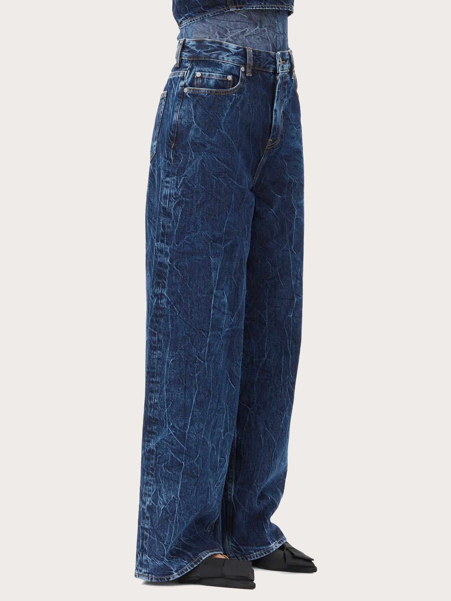 QOMO Oslo – J1593 Crinkled Future Denim Marri - Mid Blue
