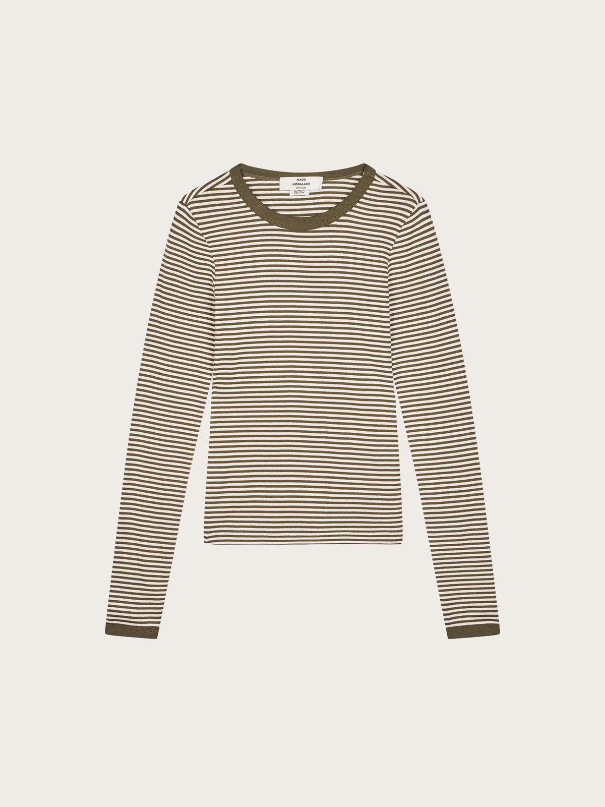 Grace Jersey Stripe Camille Tee LS - White/Tarmac