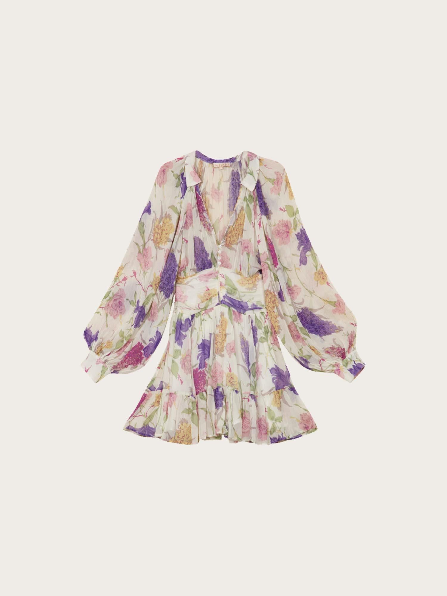 Chiffon Mini Dress - Flower Garden