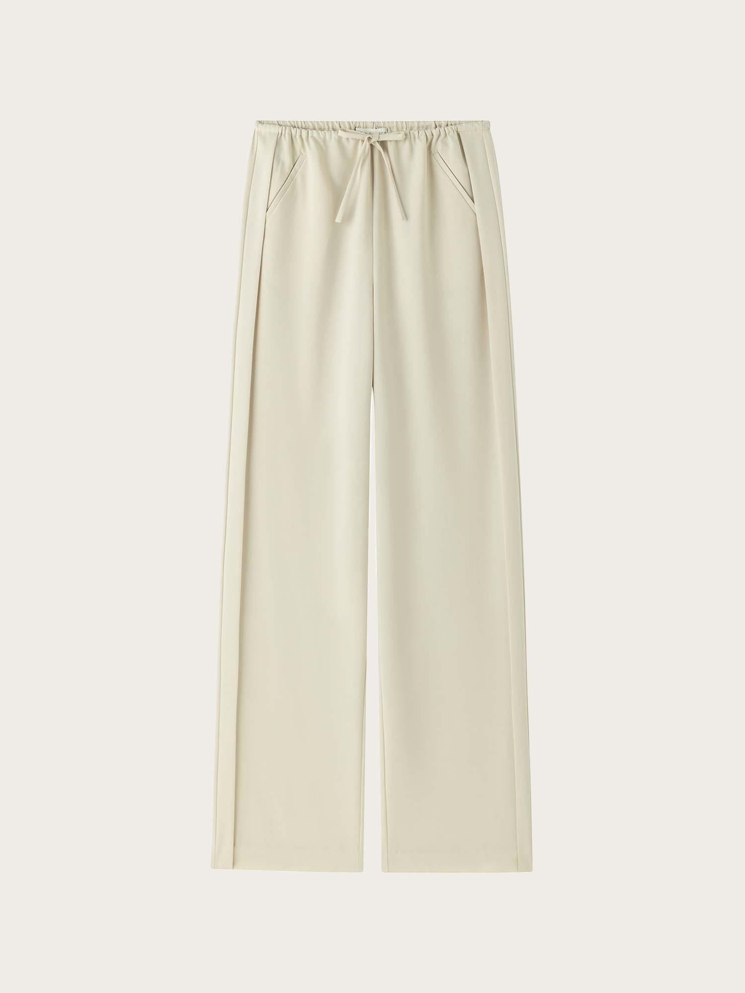 Esha Wide Leg Trousers - Beige