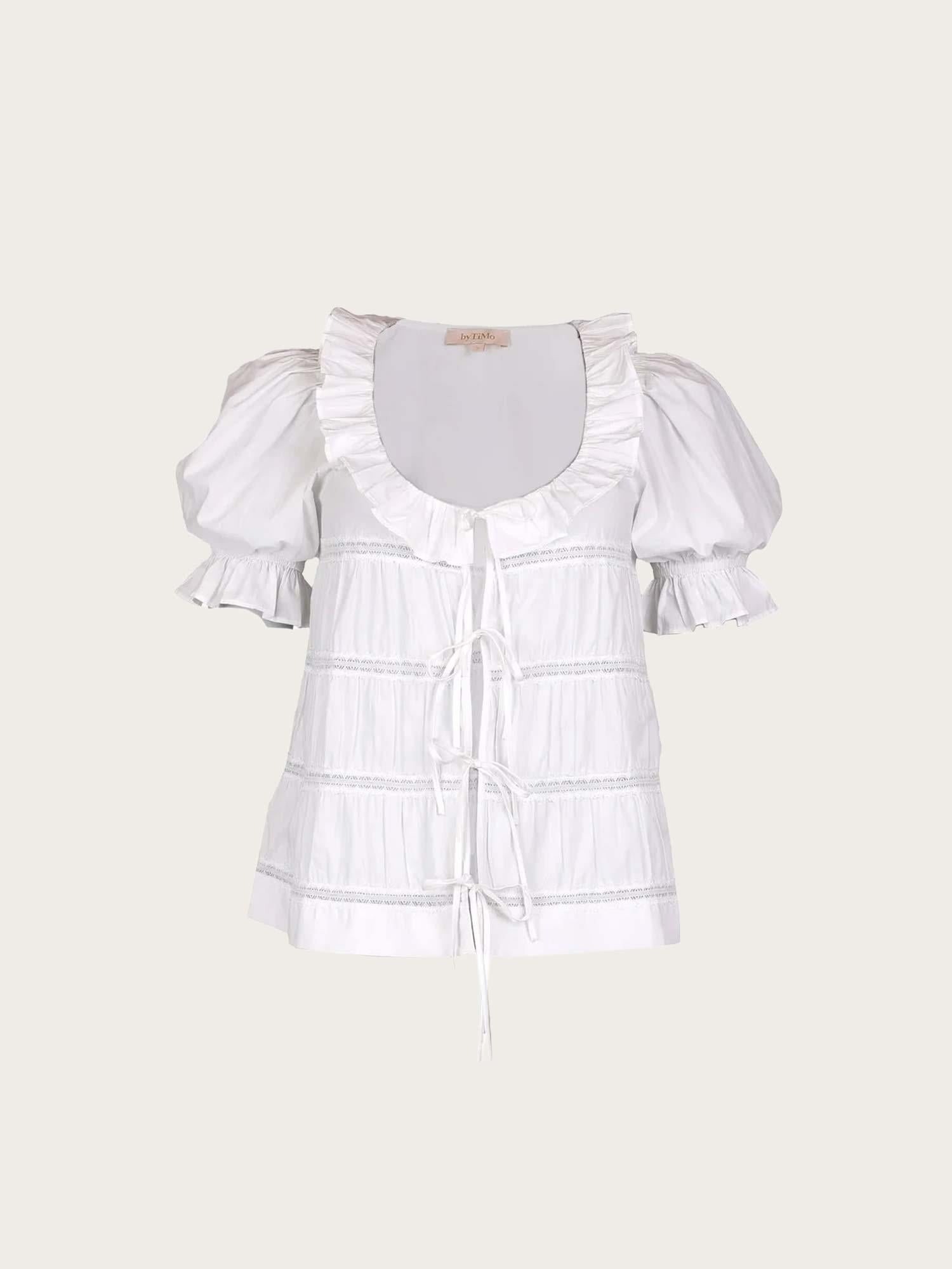 Poplin Bow Blouse - white
