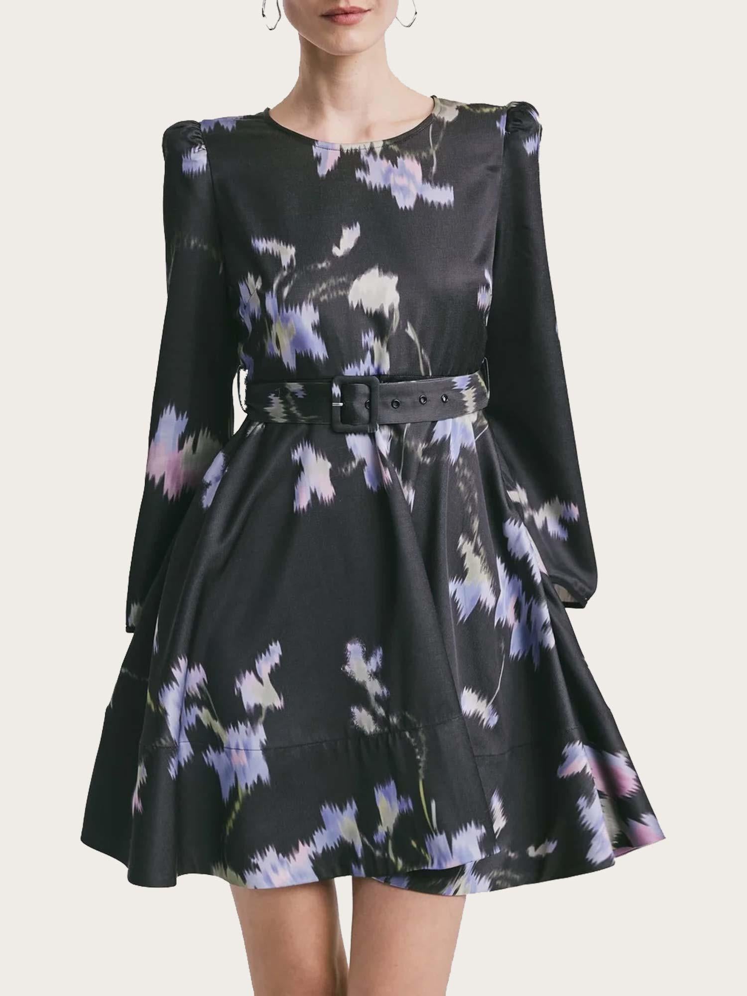 Tailored Satin Mini Dress - Cascade