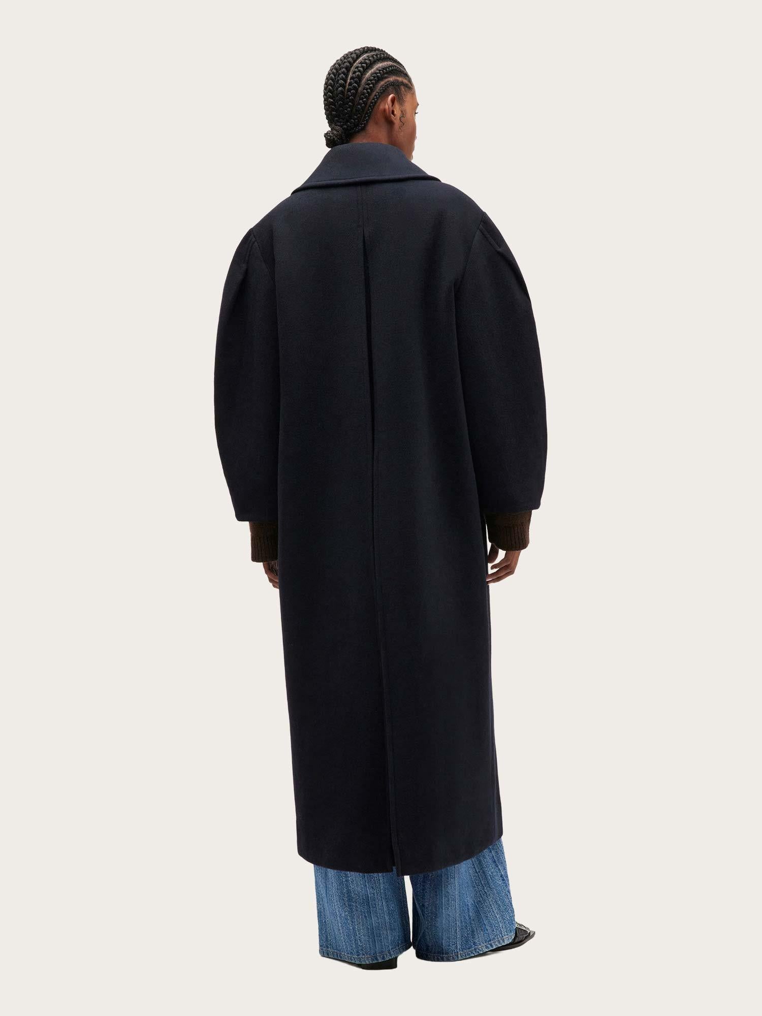 Peacoat Wool Long Coat - Sky Captain