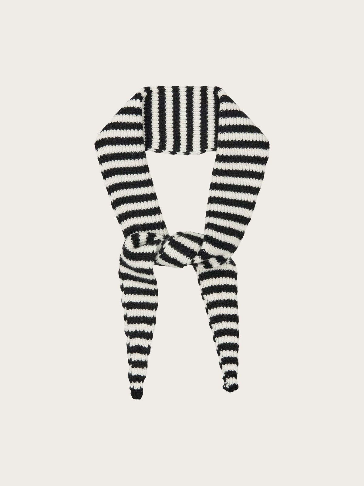 One Wool Momo Stripe Scarf - Black/Vanilla Ice