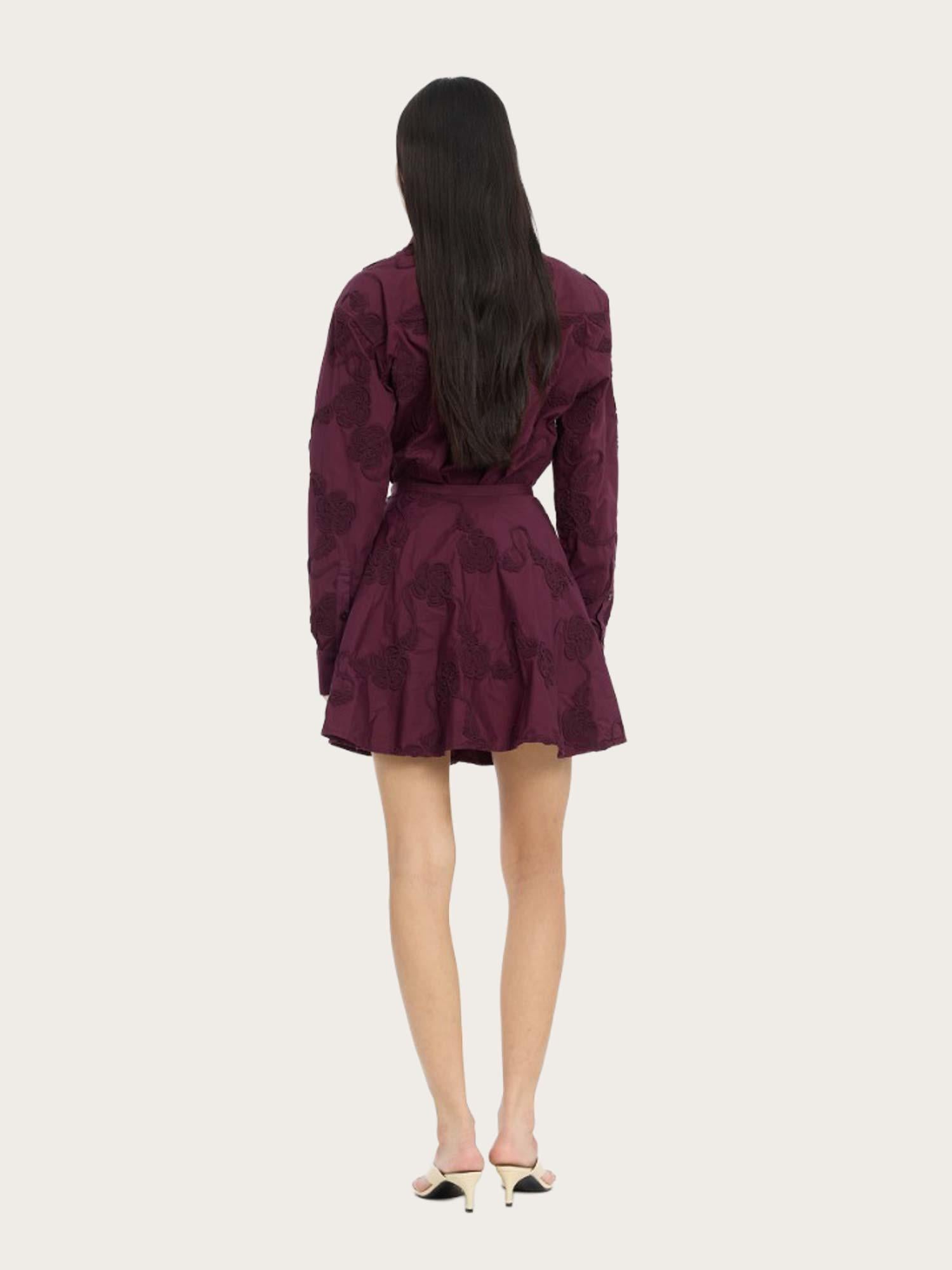 Flower Mini Skirt - Zinfandel