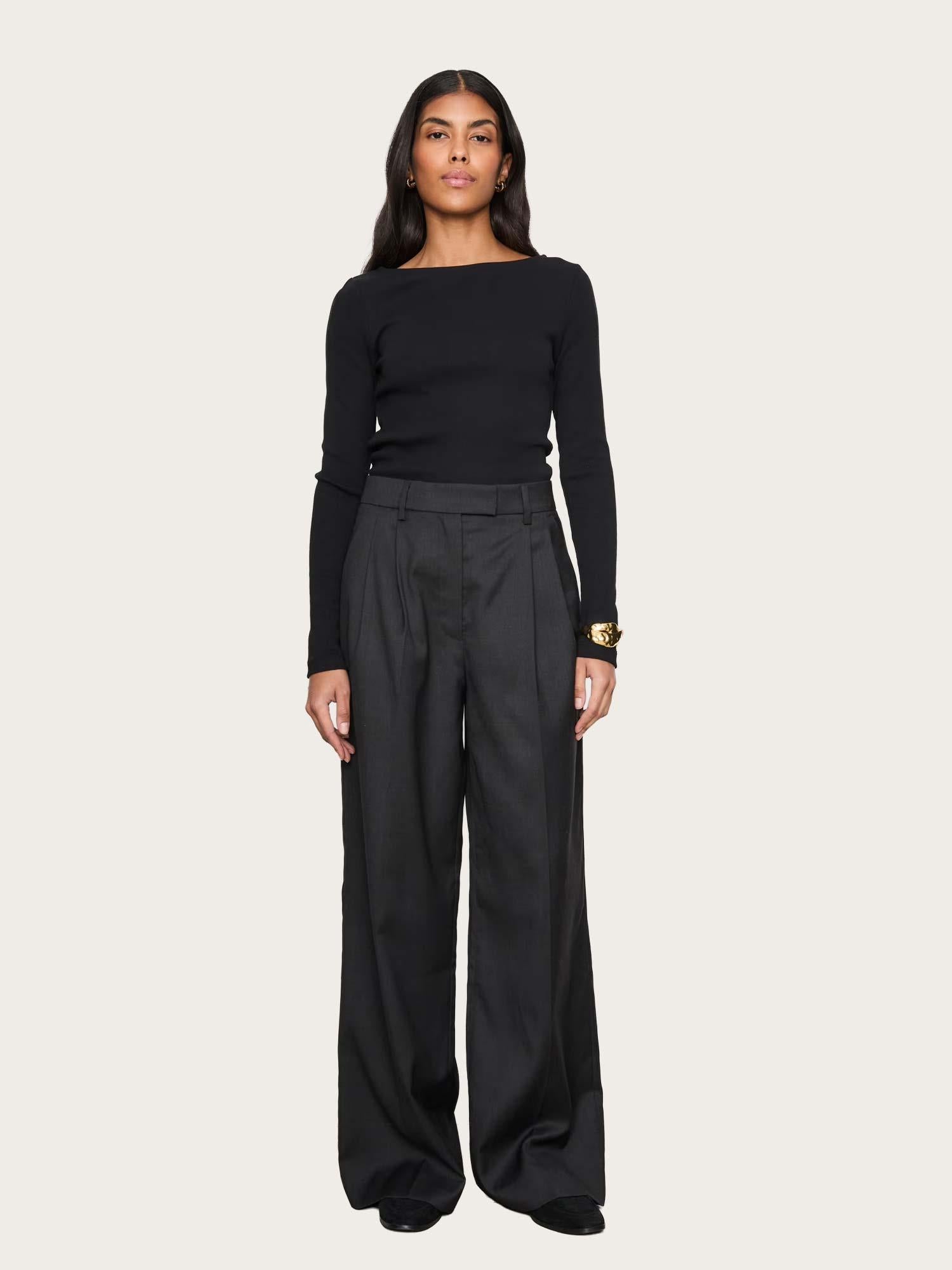Petronella Rib Boatneck - Black