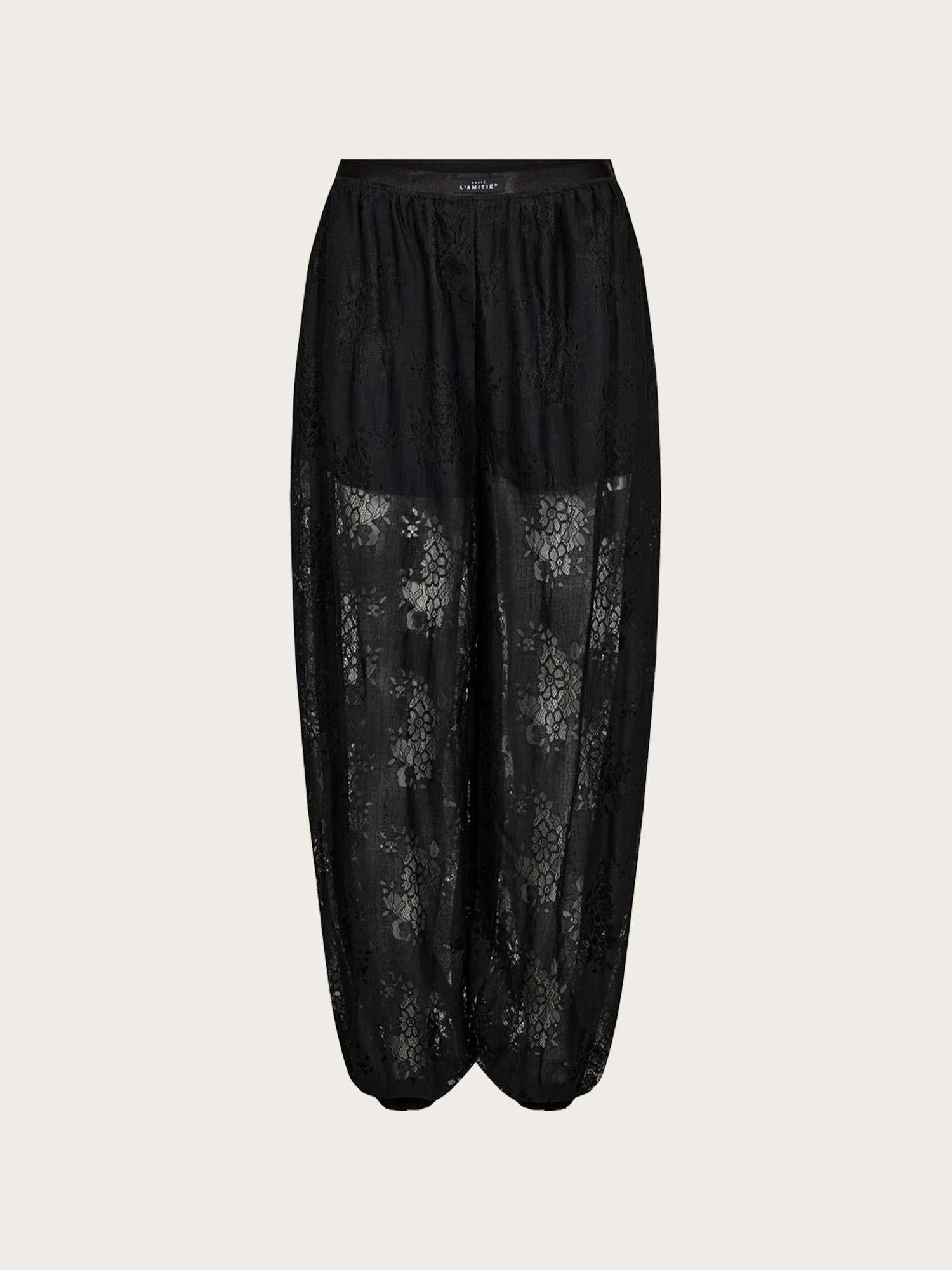 Bella Lace Harem Pant - Black