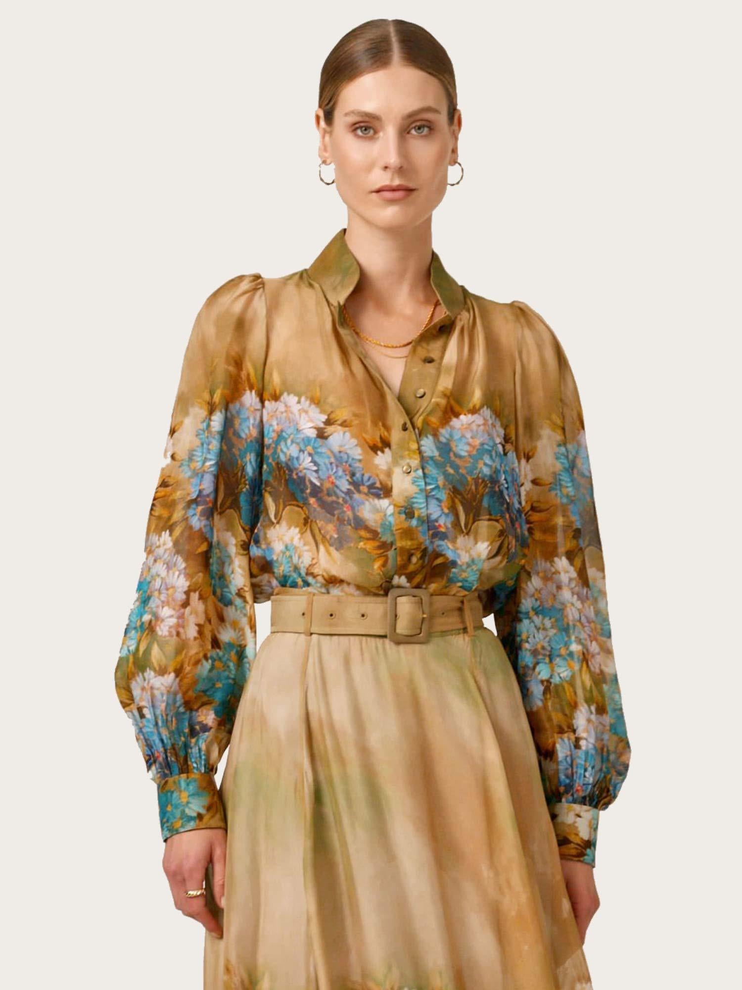 Organza Blouse - Forest Flower