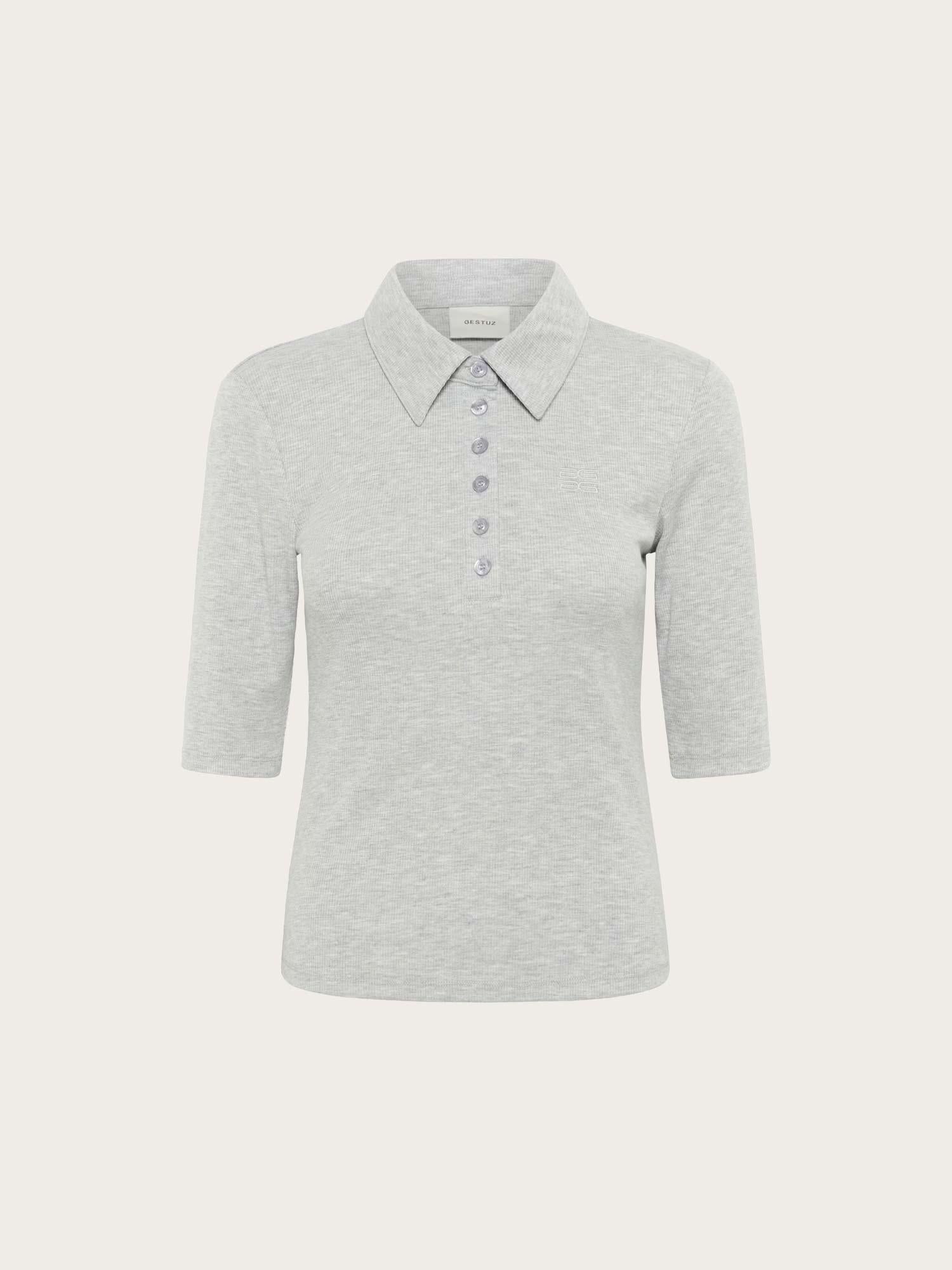 Drew Polo Mel Top - Grey Melange