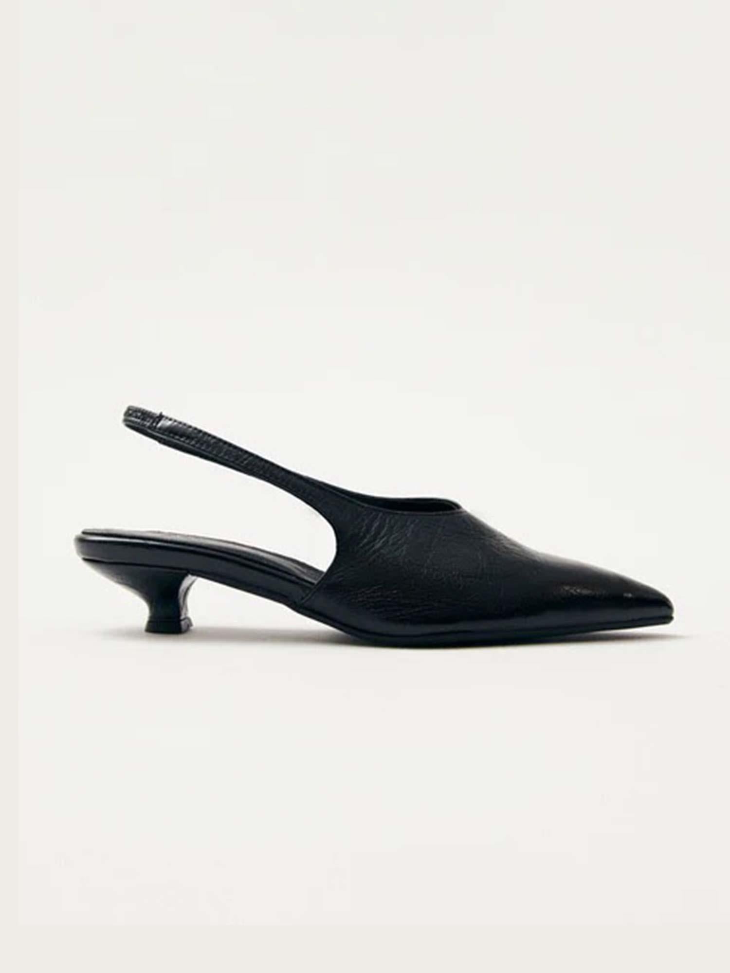 Eros Black Leather Pumps