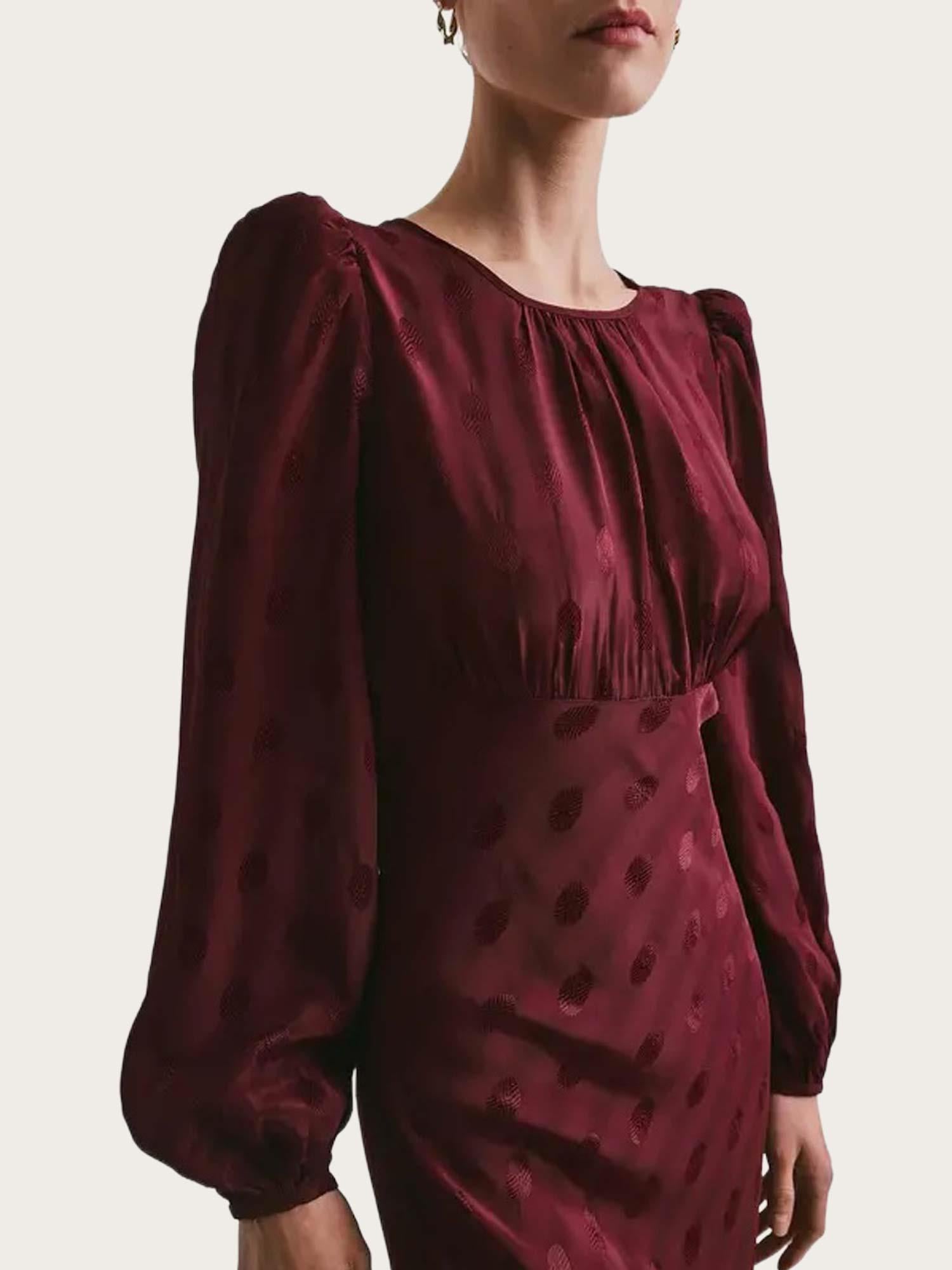 Viscose Midi Dress - burgundy