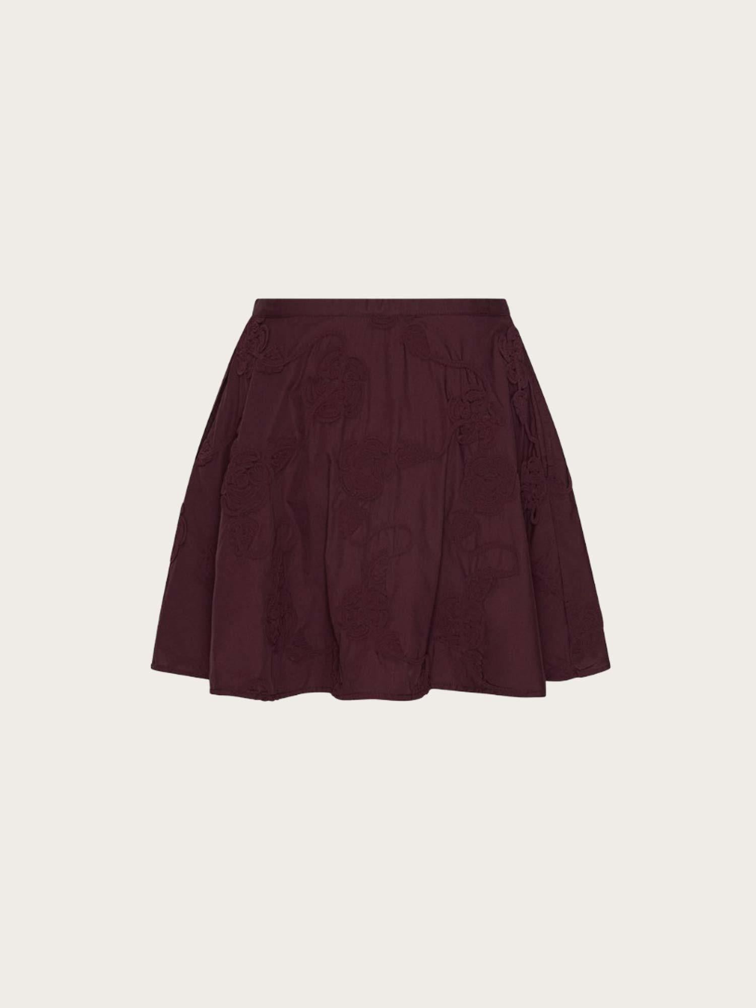 Flower Mini Skirt - Zinfandel
