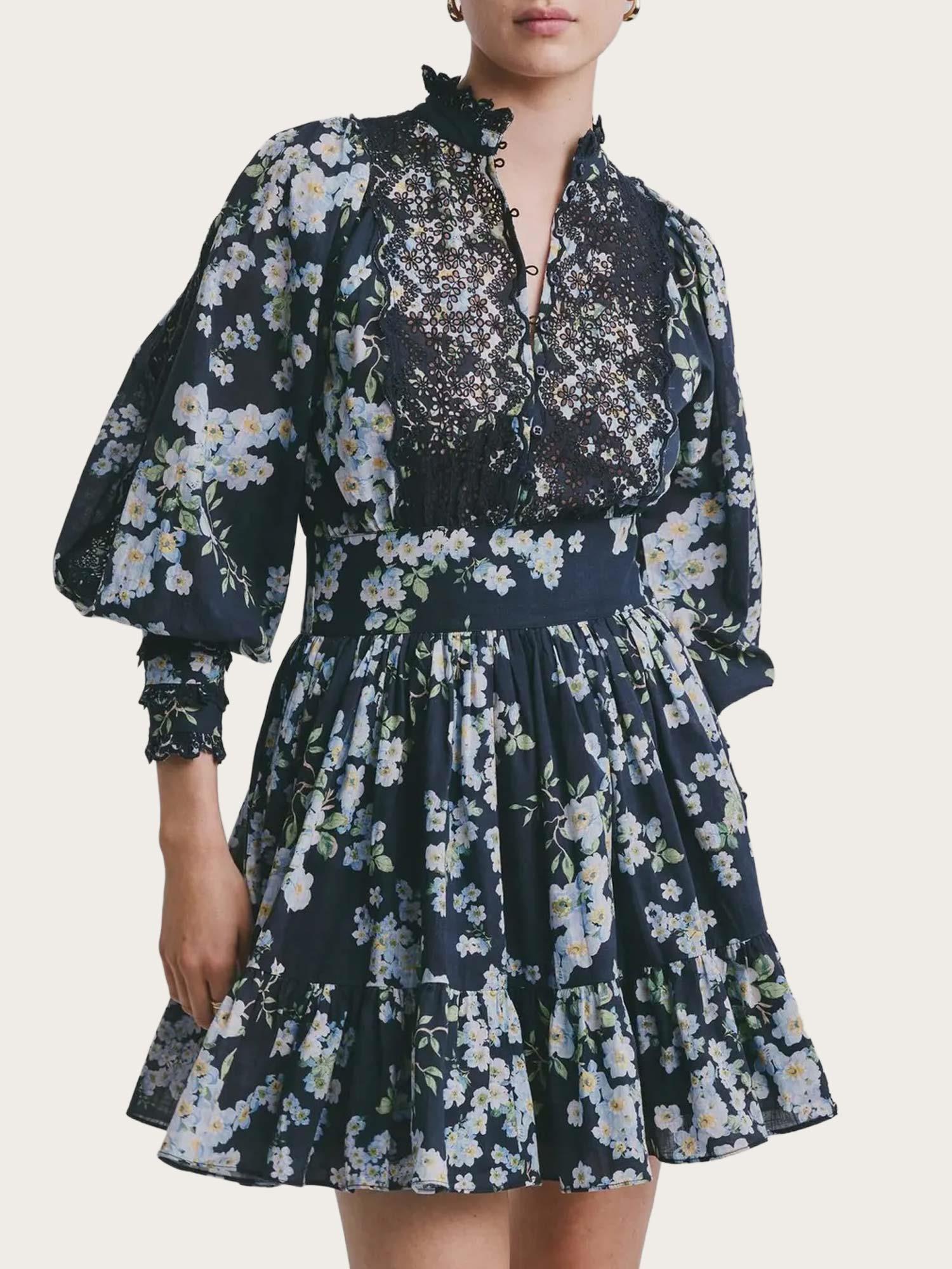 Cotton Slub Mini Dress - Cherry Blossom