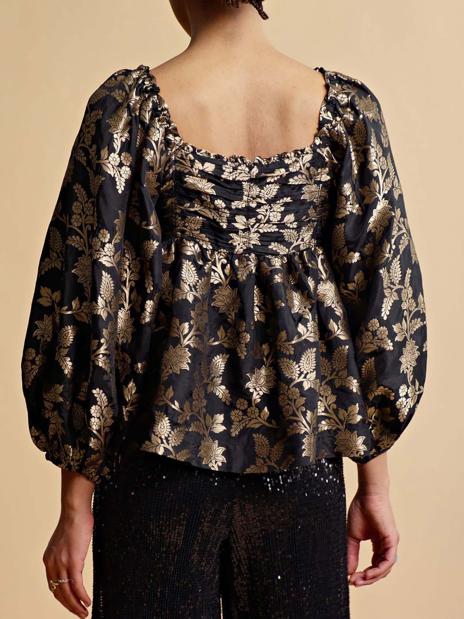 Brocade Top - Black