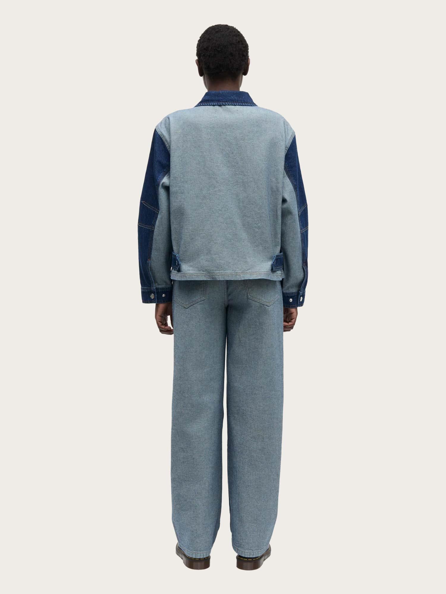 Luke Denim Solar Jacket Block - Mid Blue Denim
