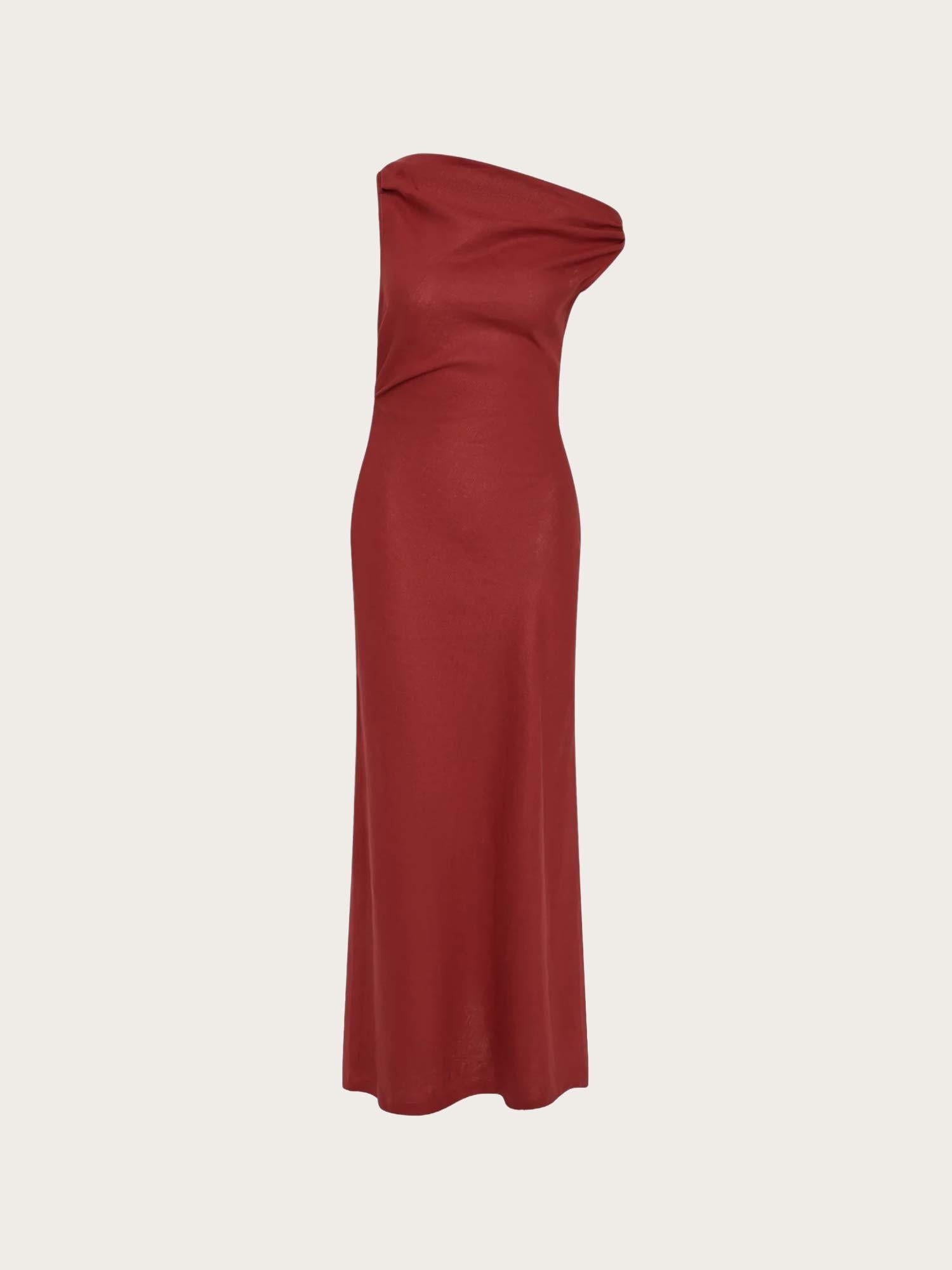 Suis Midi Dress - Deep Red