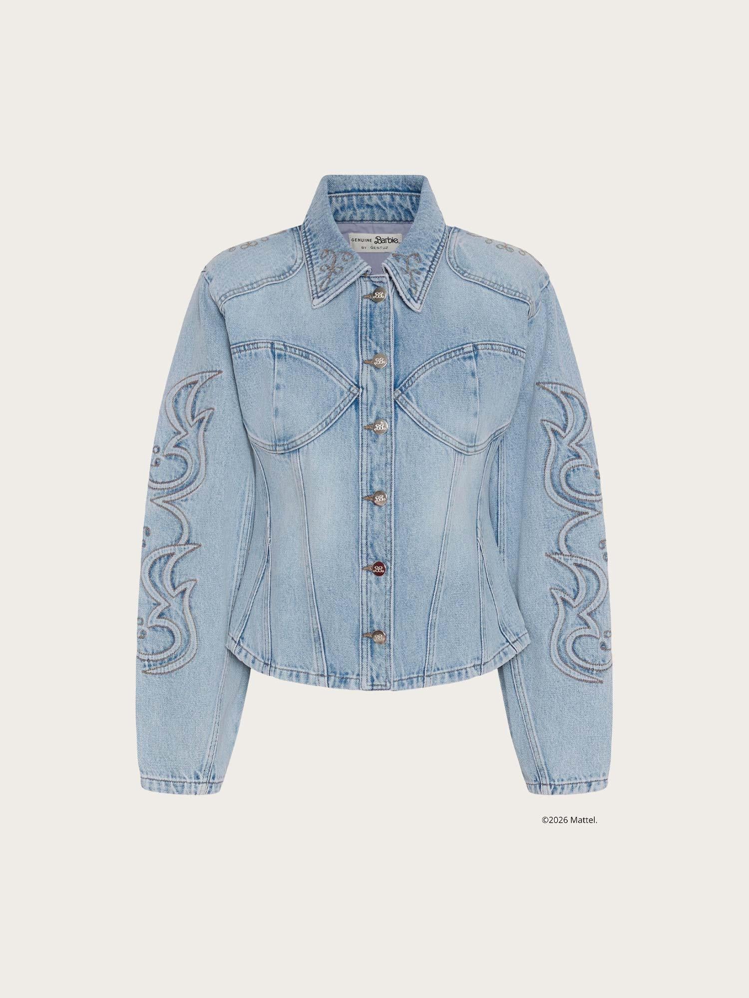 Barbie X Gestuz Stacie Jacket - Vintage Blue Denim