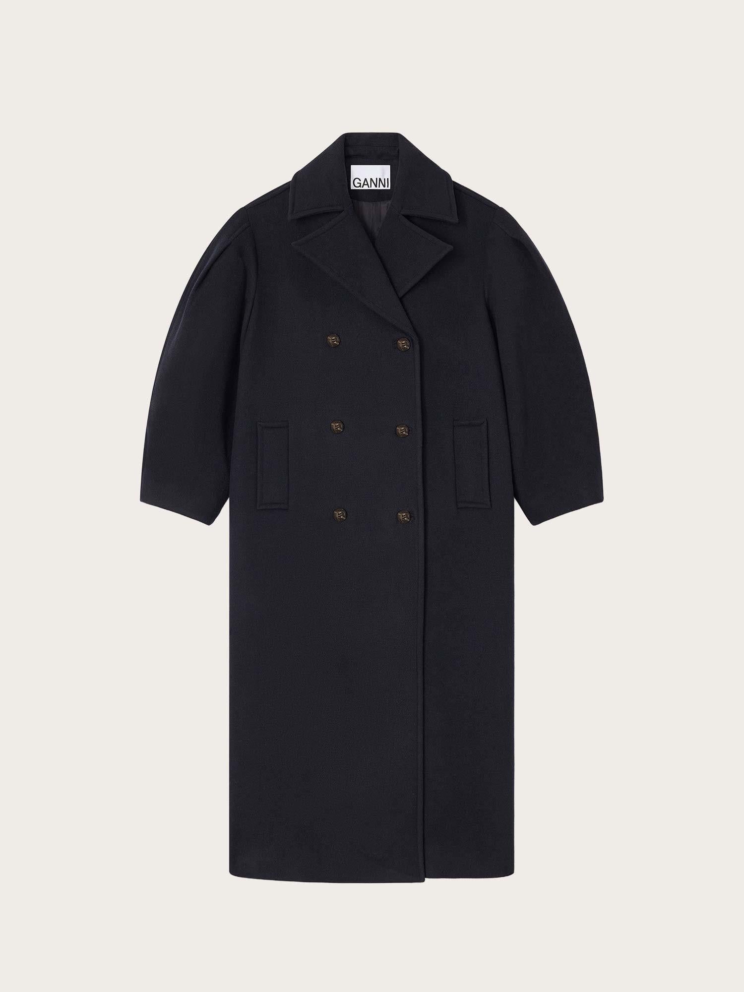 Peacoat Wool Long Coat - Sky Captain