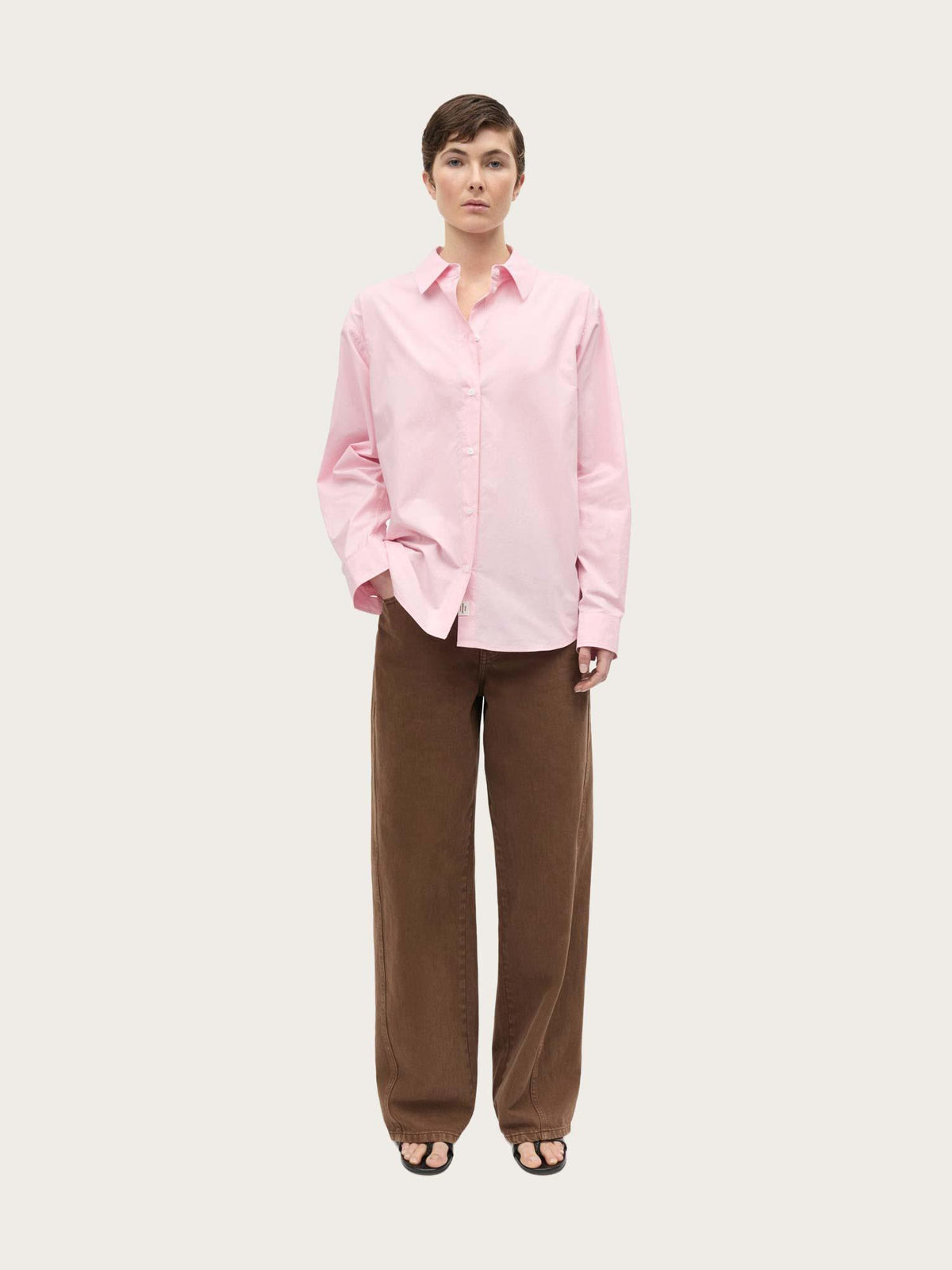 Peach Poplin Shelly Shirt - Fairy Tale Pink