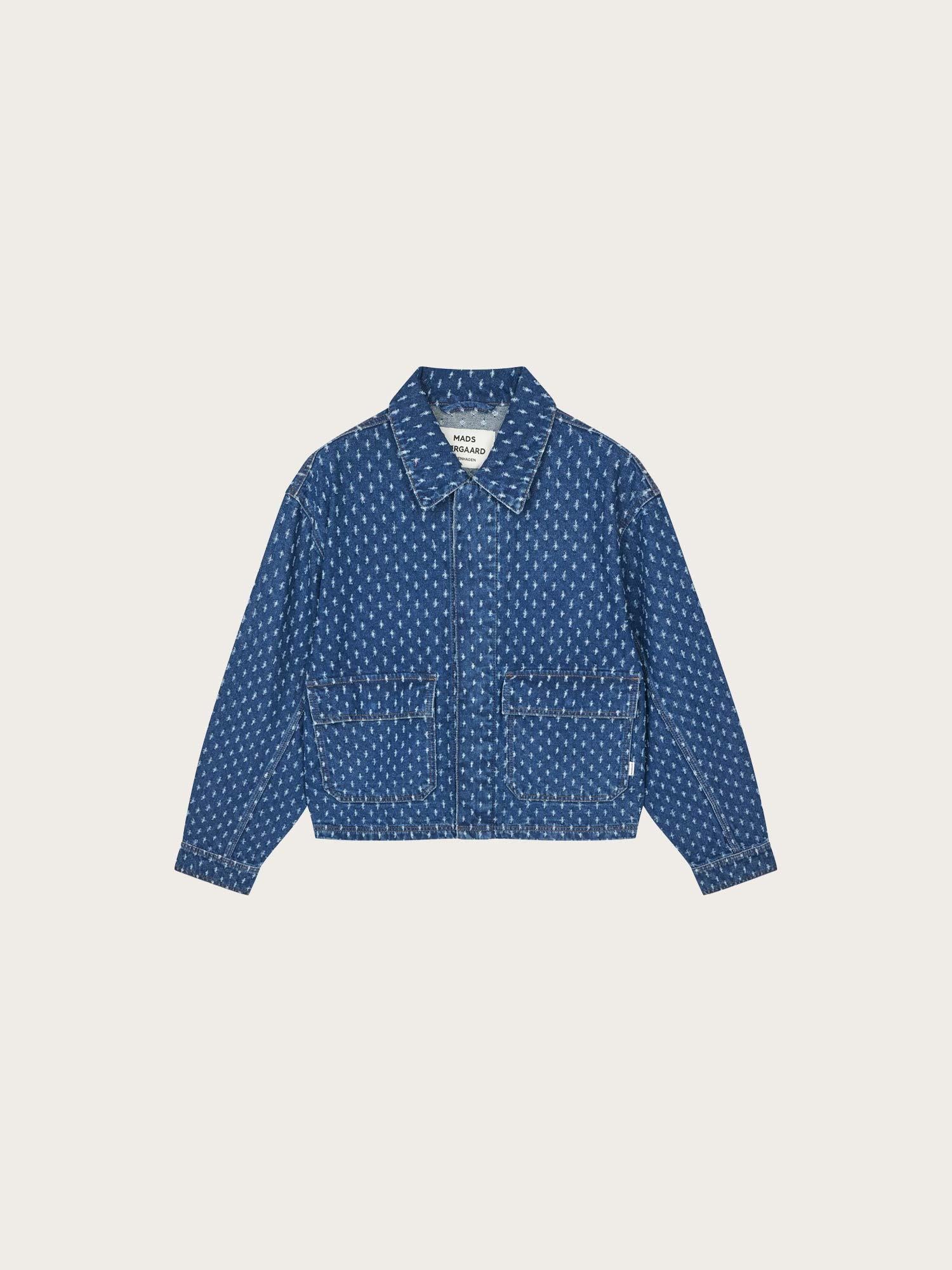 Distres Denim Solar Jacket - Mid Blue Denim