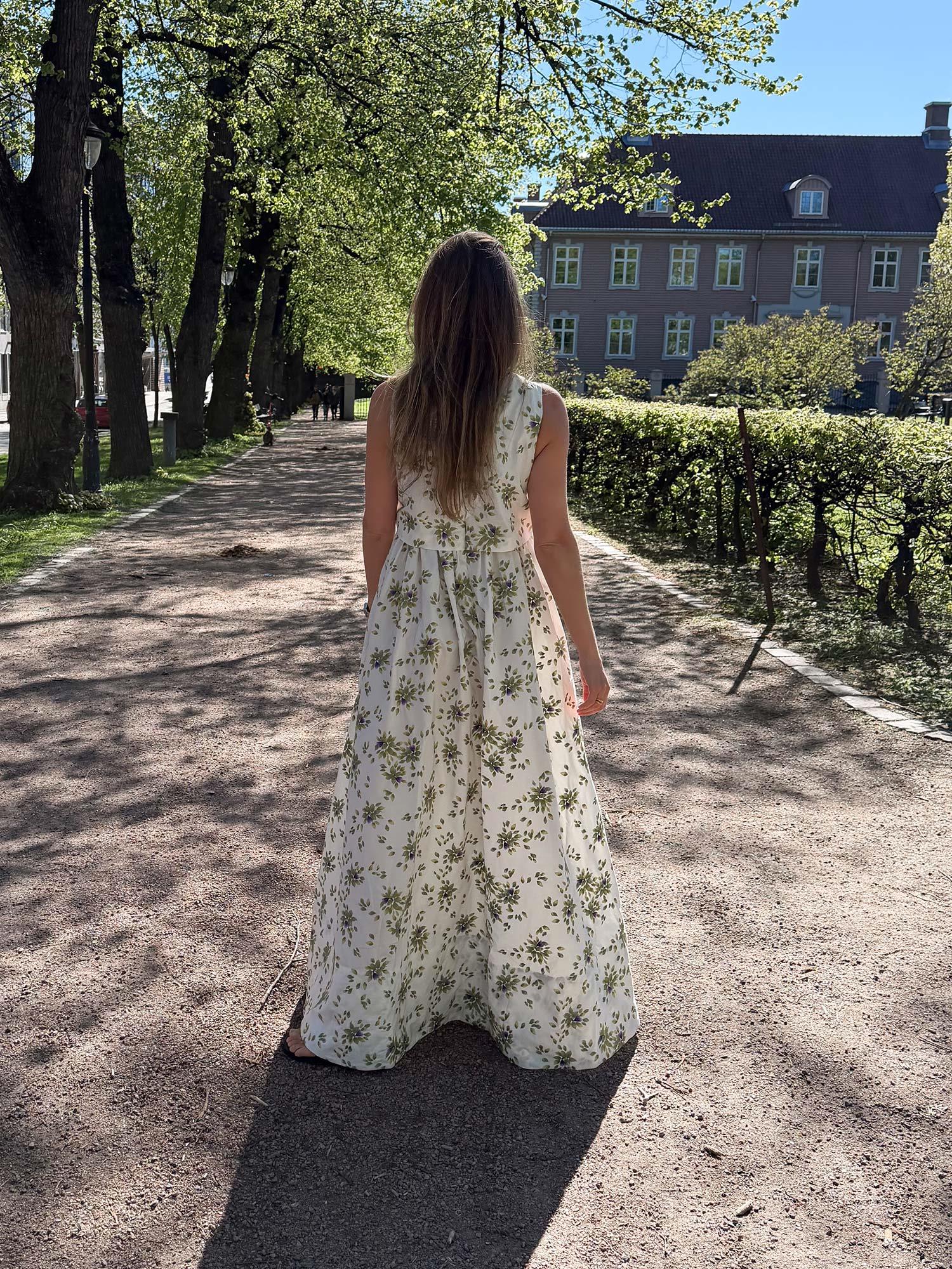 Cotton Taffeta Maxi Dress - Petals