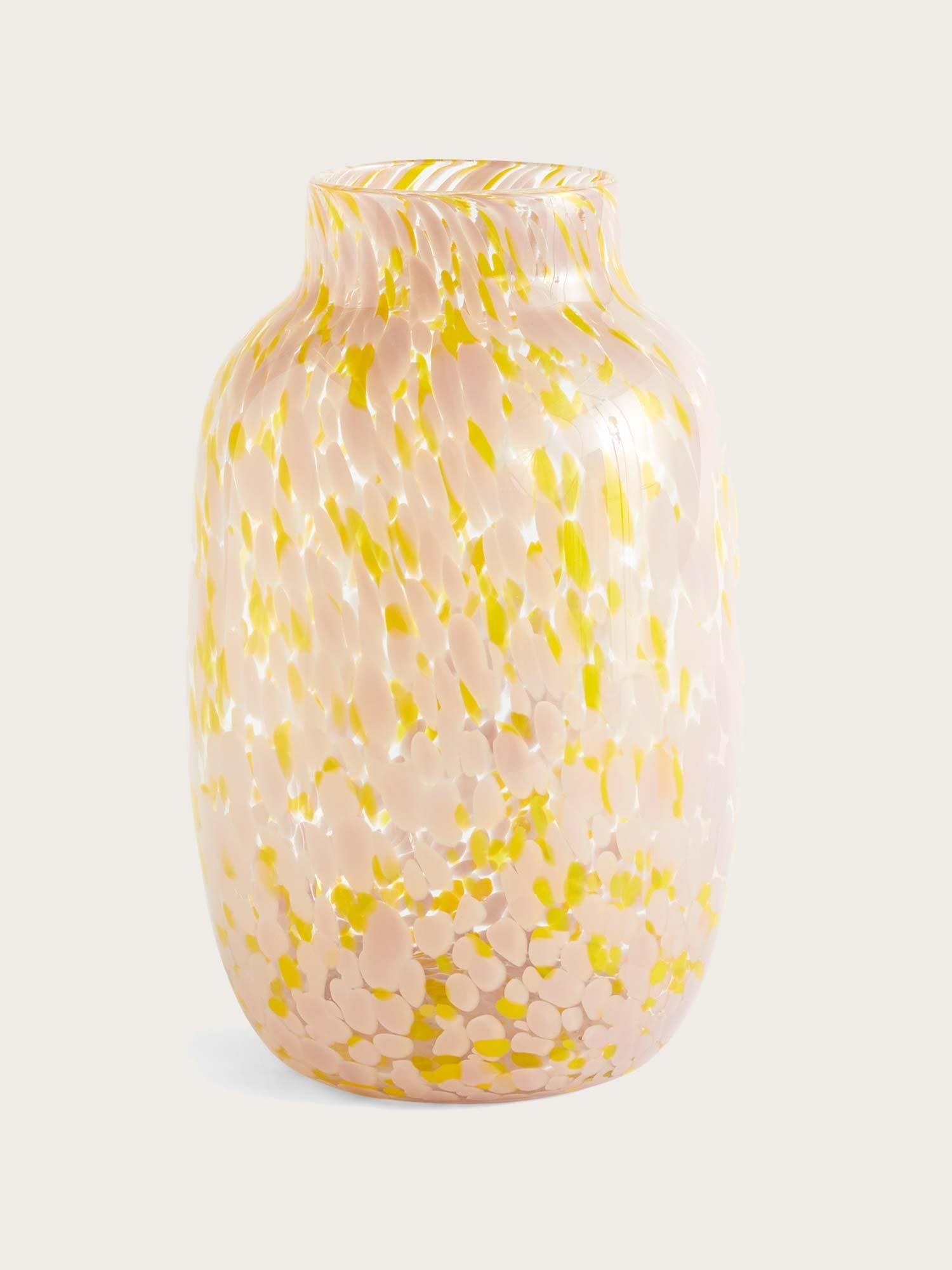 Splash Vase Round Large - Light Pink and Yellow