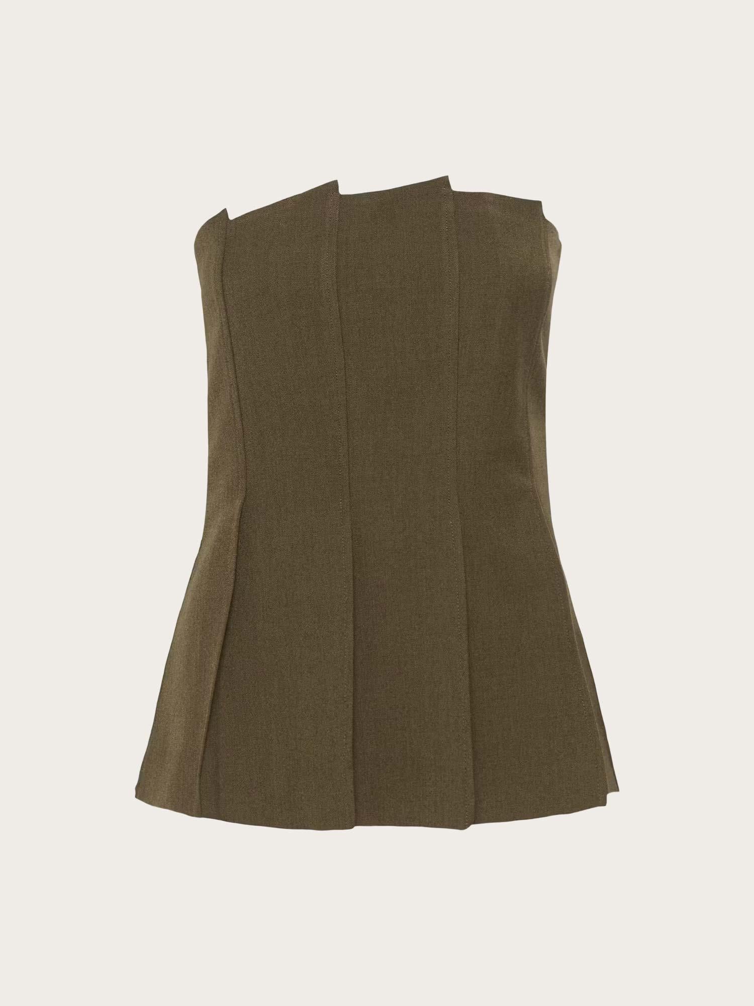 Stacy Pleat Corsage - Slate Black Melange