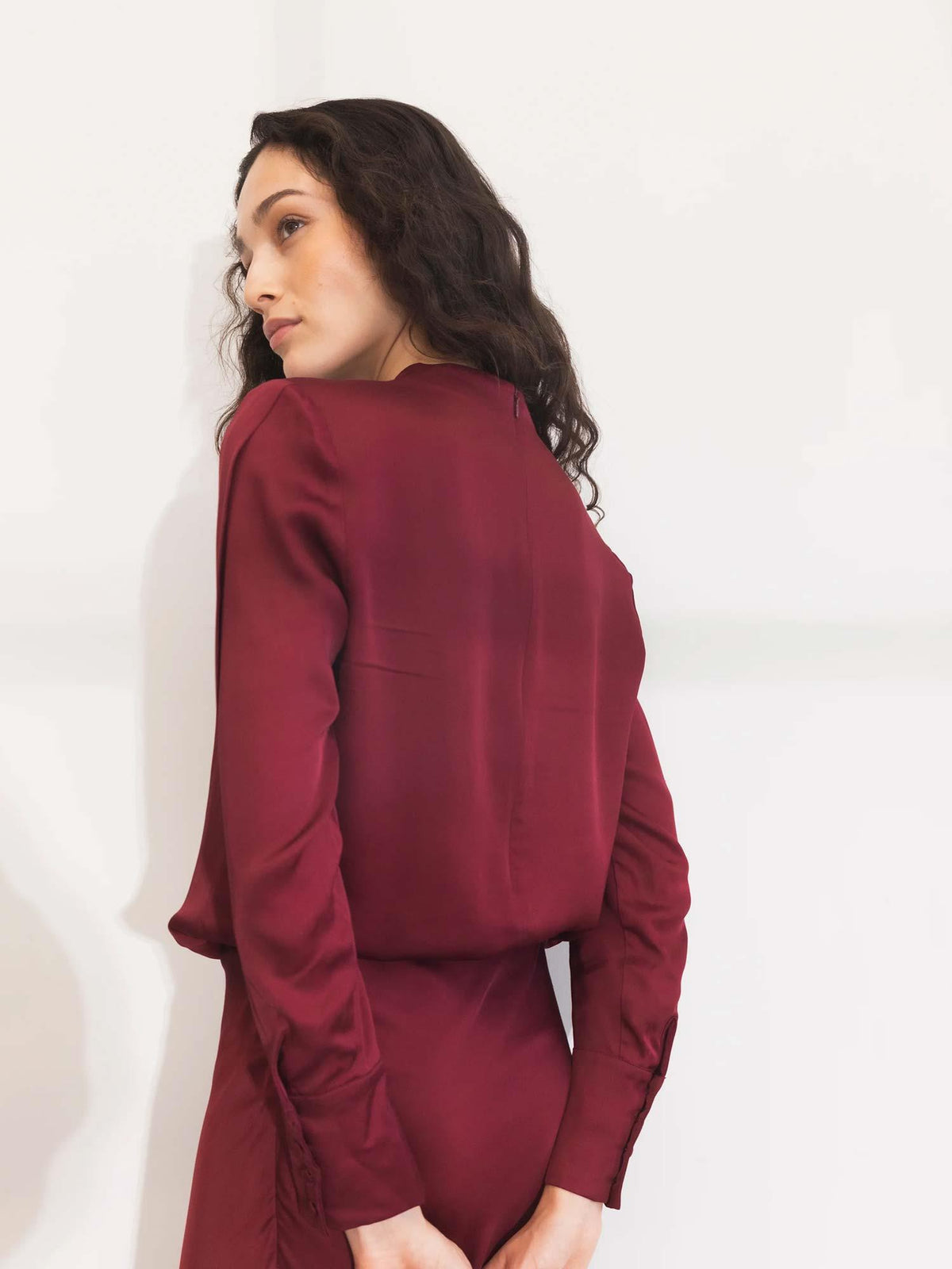 Arlene Blouse - Dark Red