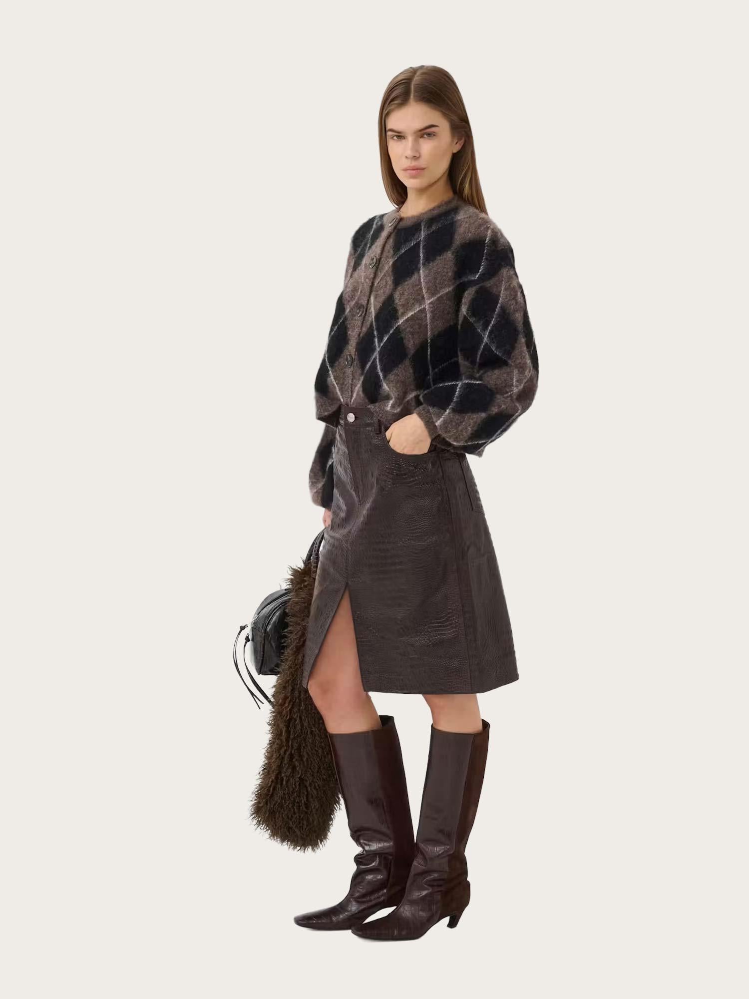 Sida Multi Cardigan - Black/Chestnut/L
