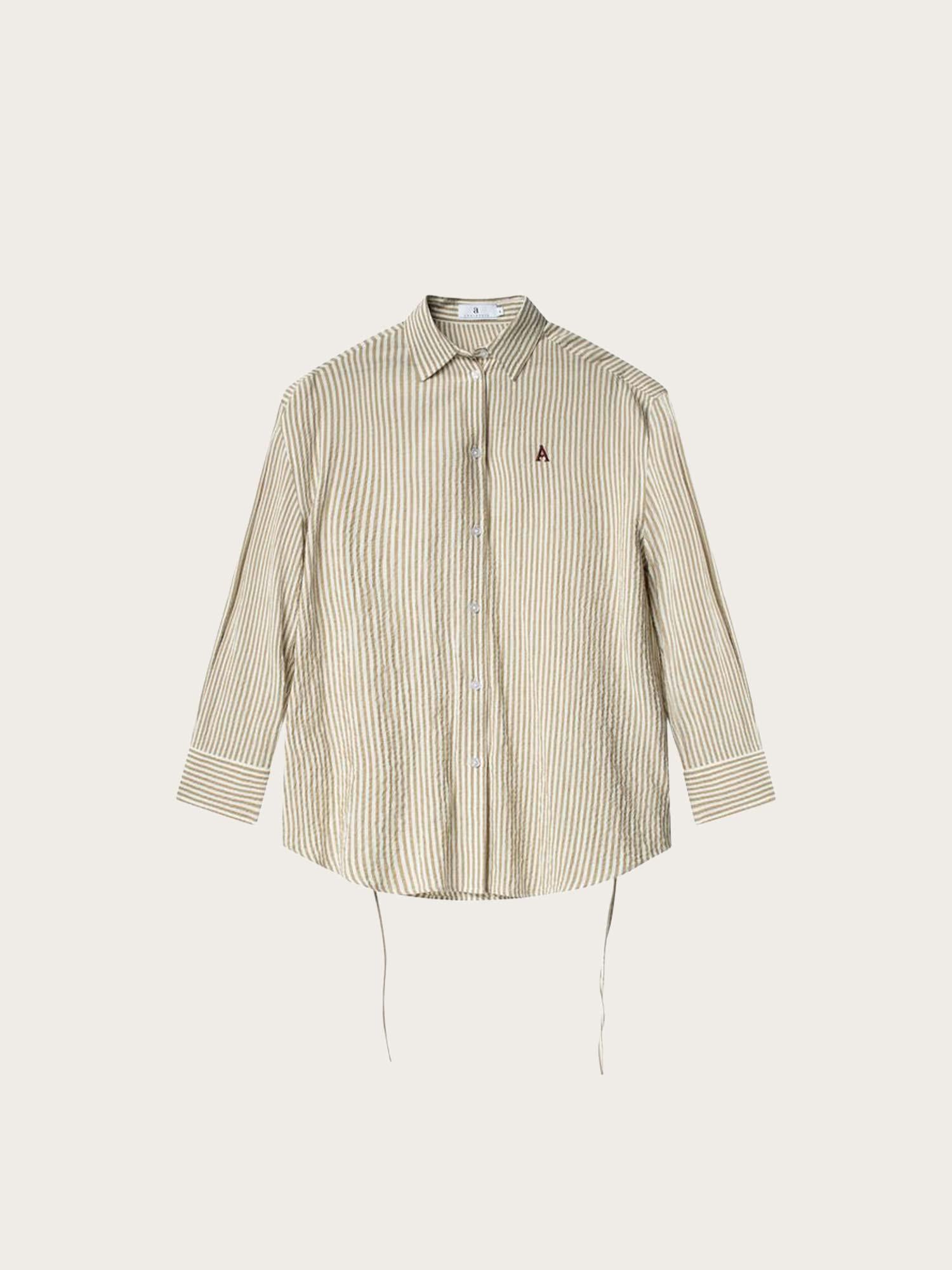 Palermo Seersucker Stripe - Beige/White