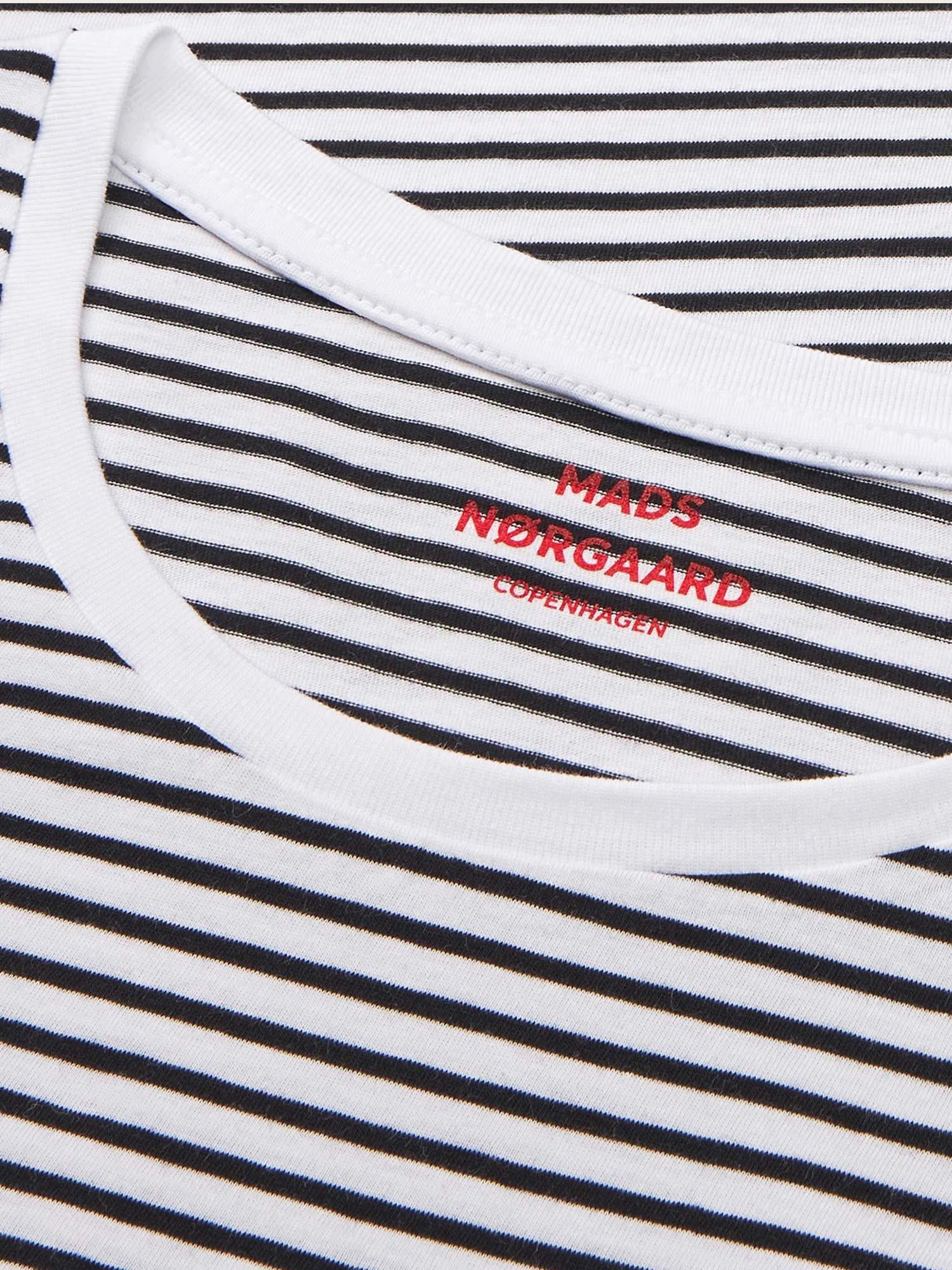 Fine Jersey Stripe Teasy Tee - White/Black